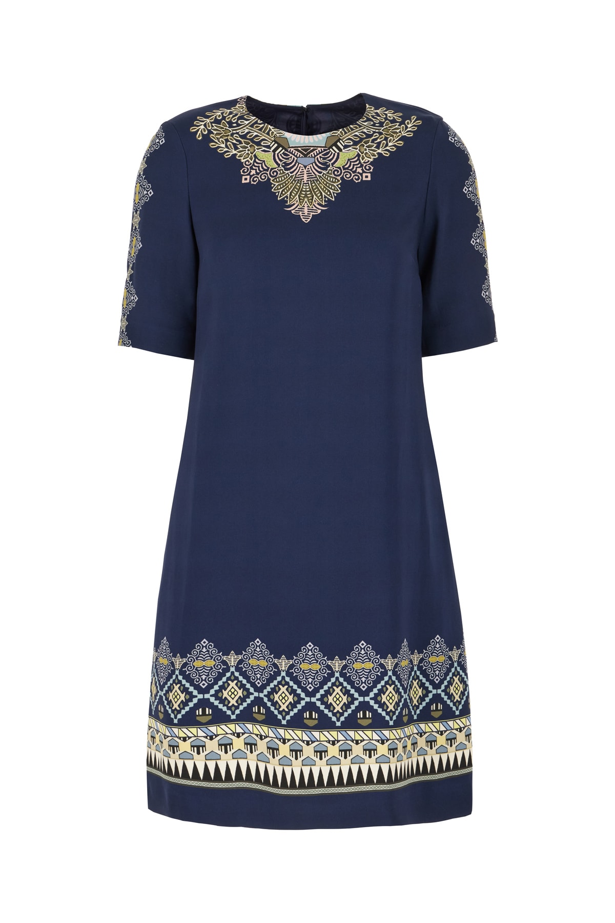 Etro Stretch Viscose Dress With Embroidered Geometric Pattern In 200