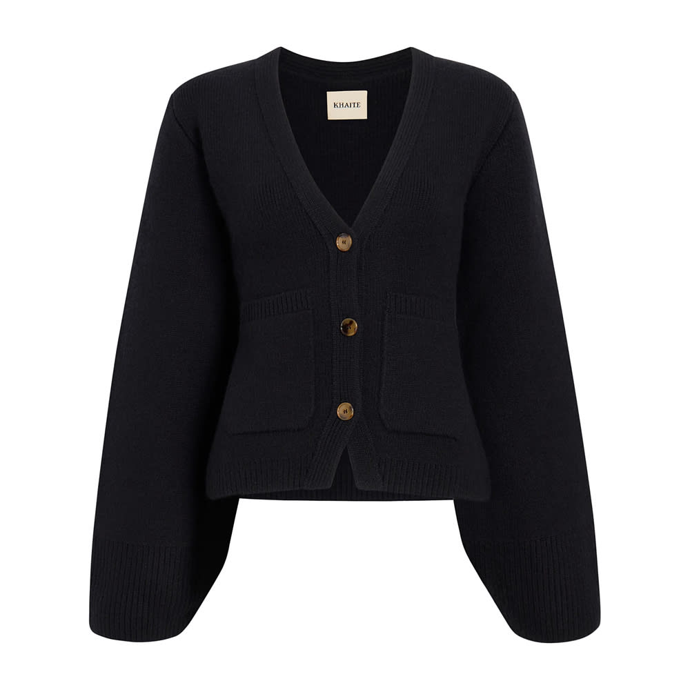 Khaite Scarlet Knitted Cardigan In Blue