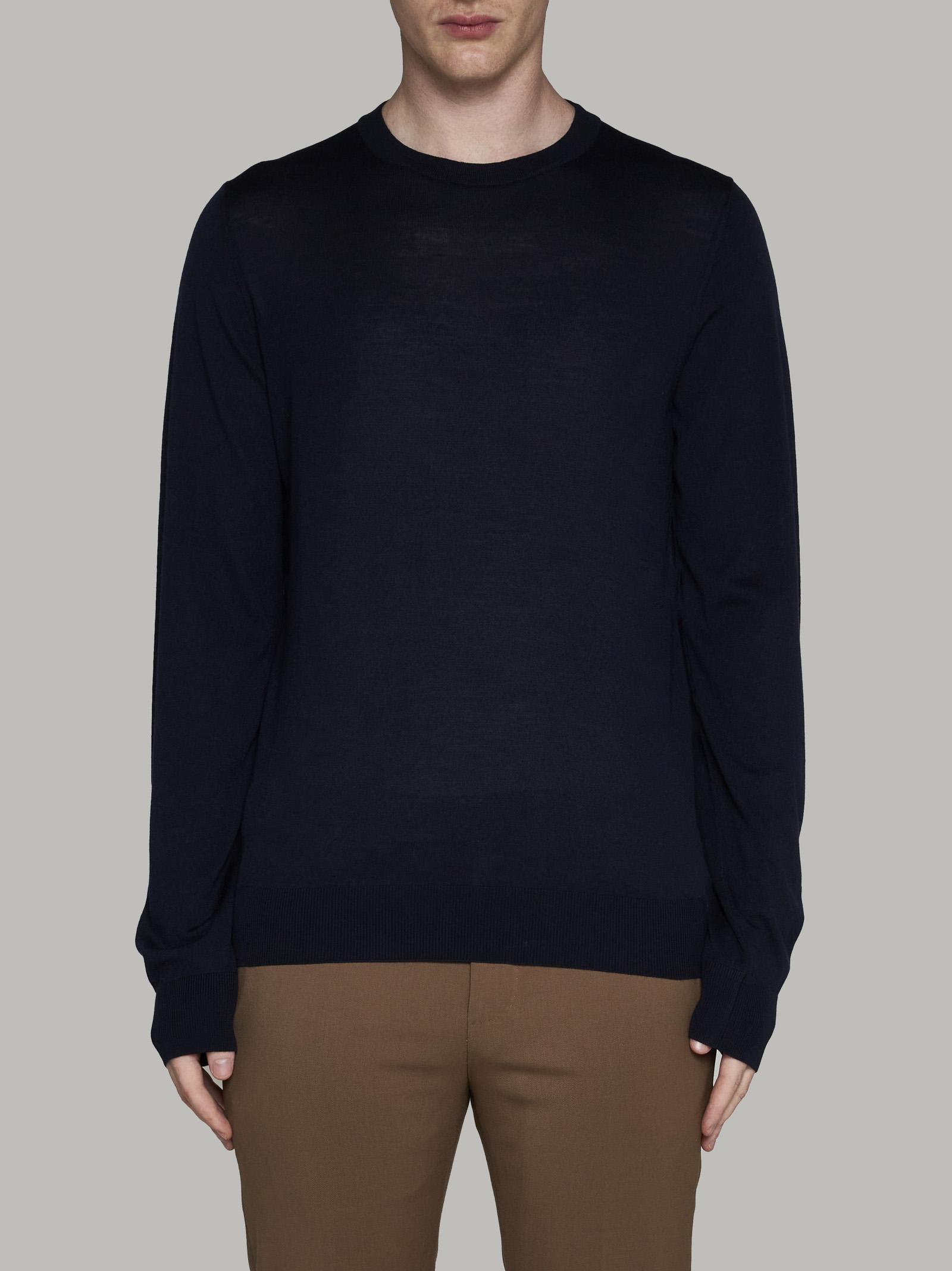 Shop Piacenza Cashmere Wool Crewneck Sweater In Blu Scuro