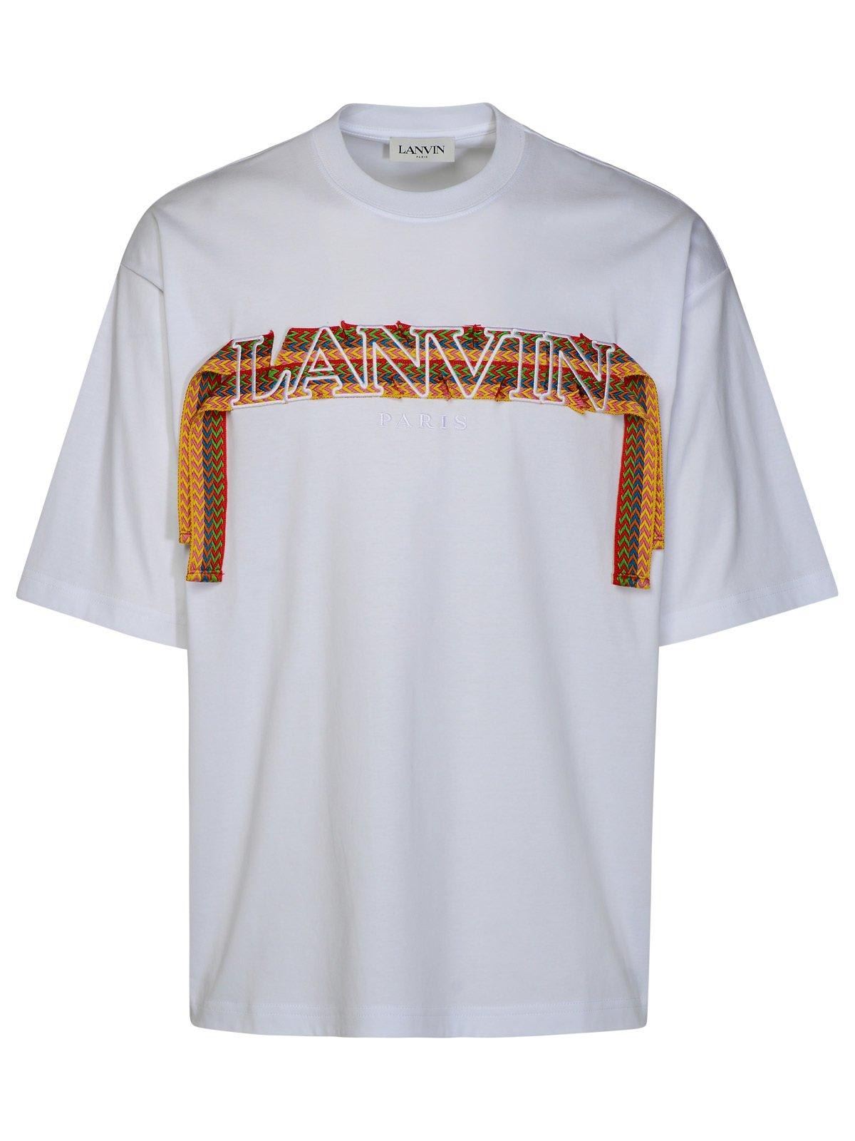 Shop Lanvin Curblace Crewneck T-shirt In Optic White