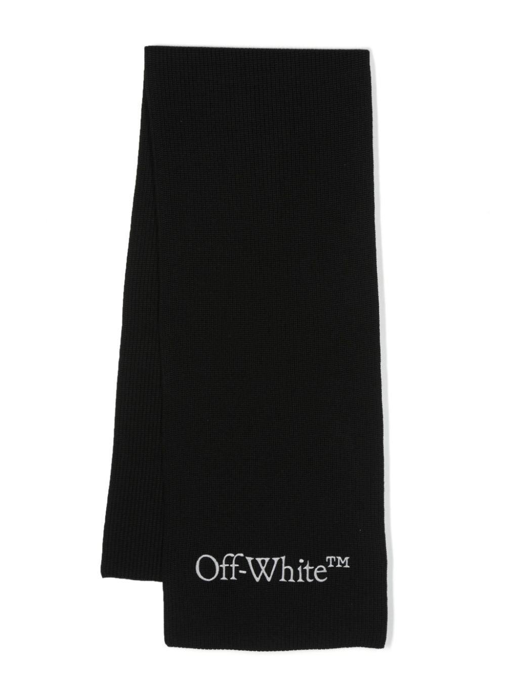Shop Off-white Logo Printed Scarf In Black