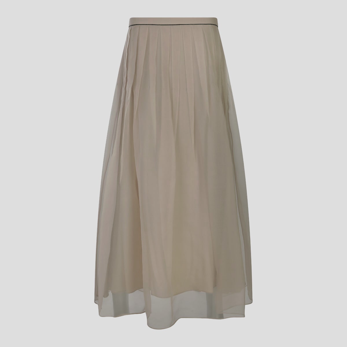 Beige Silk Skirt