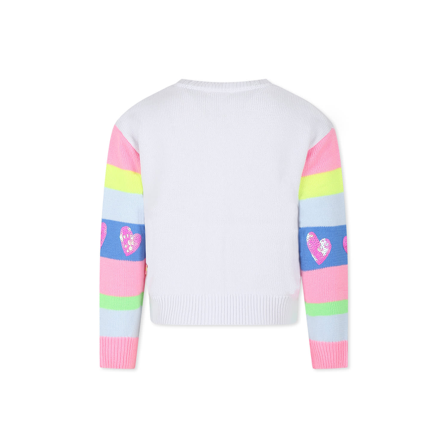 Billieblush Cotton Striped-sleeve Cardigan In White