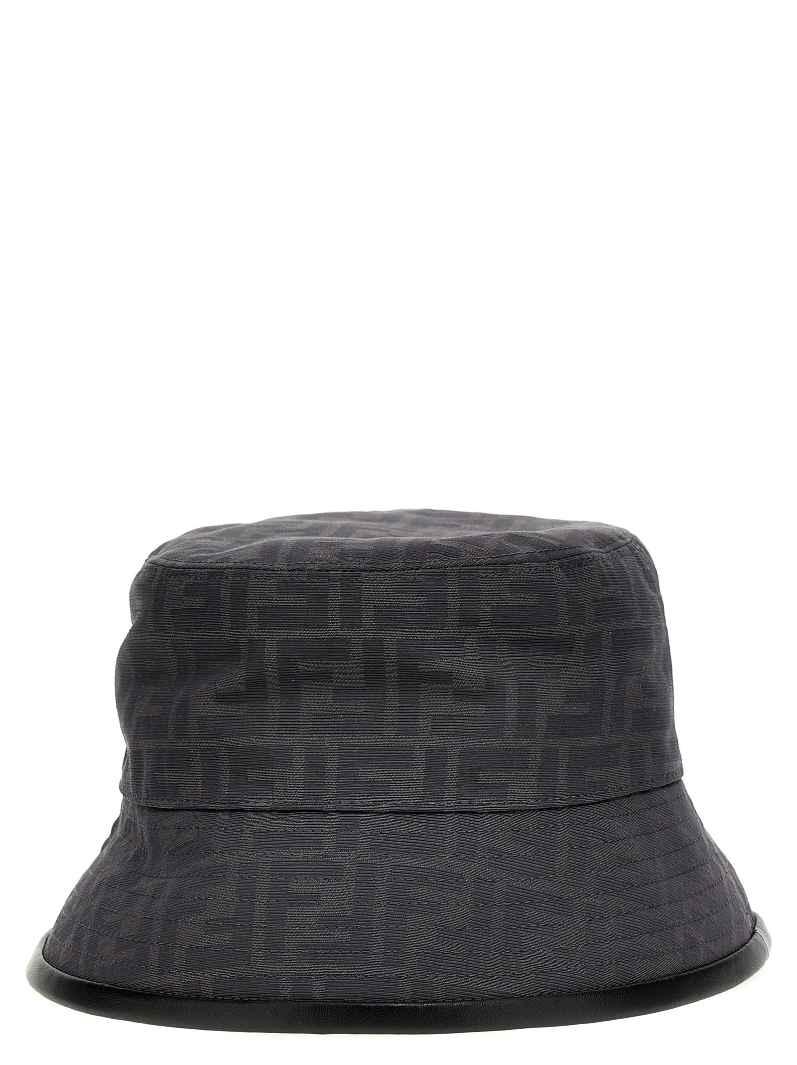 Shop Fendi Ff Bucket Hat In Gray