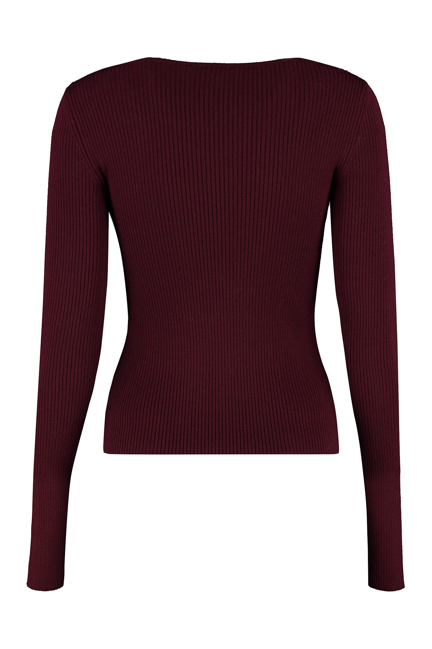Giuseppe Di Morabito Chain-embellished Ribbed Sweater In Burgundy