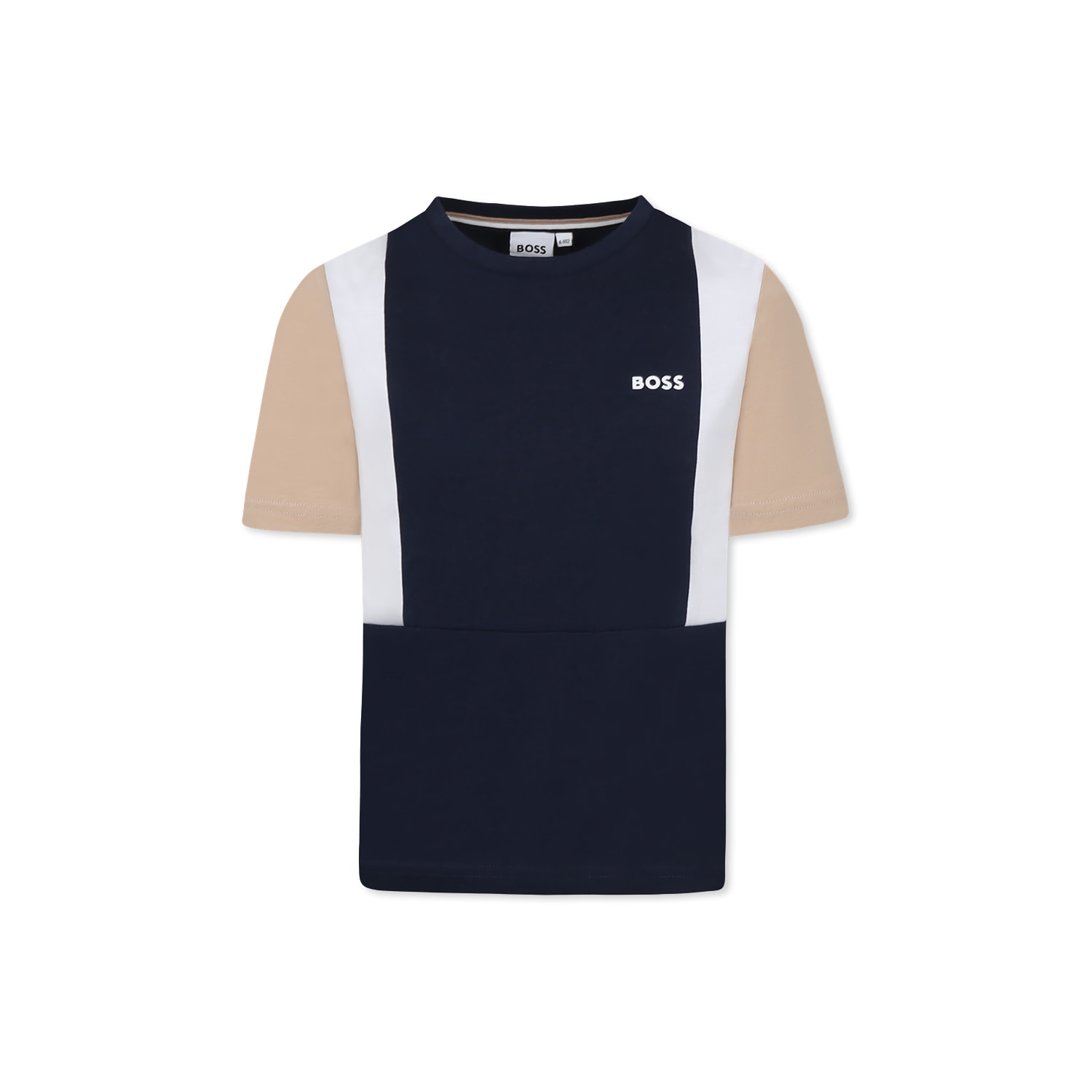 Hugo Boss Boy's Short-sleeve Colorblock Polo Shirt In Blue