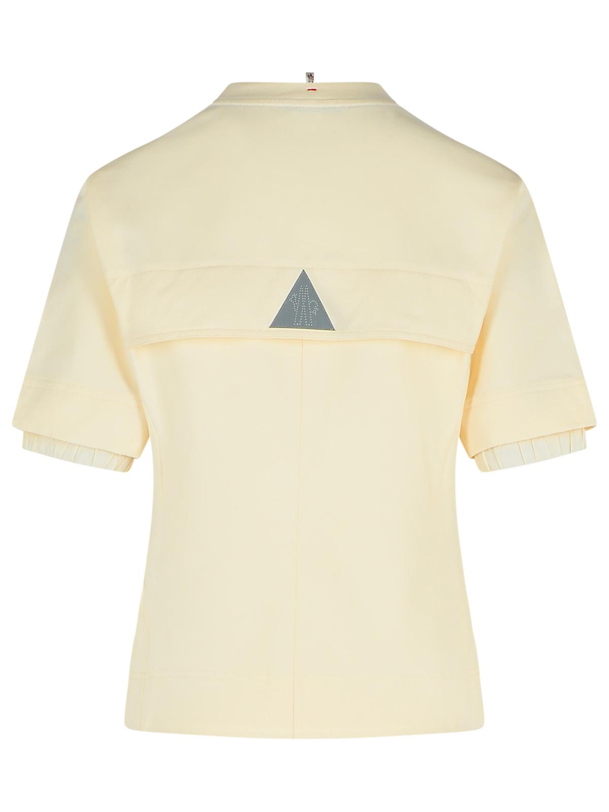 Moncler Grenoble White Cotton Clothing Tshirt In Neutral