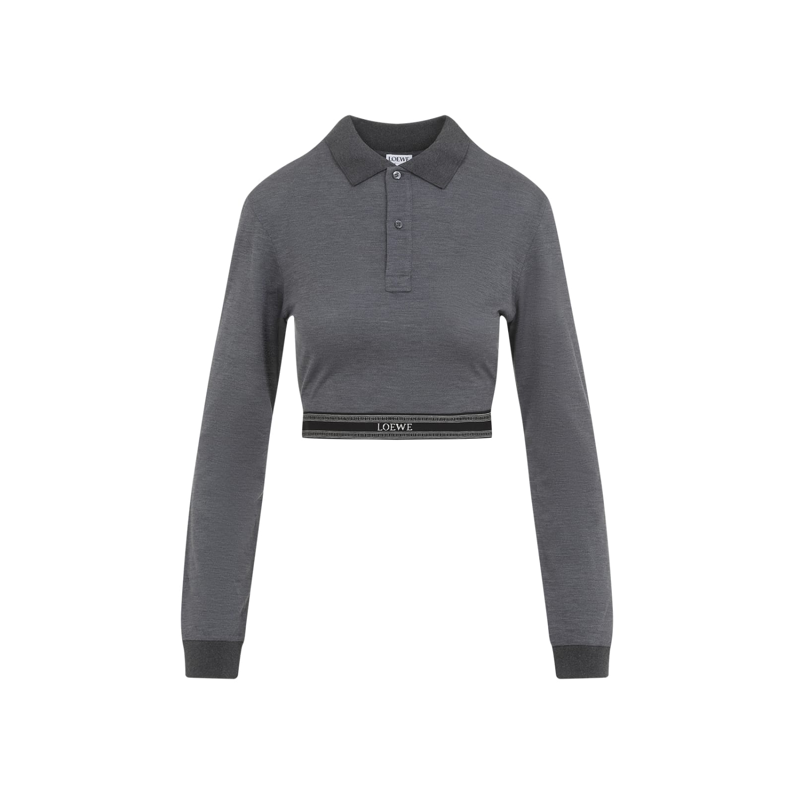 Loewe Cropped Polo Women In Gray