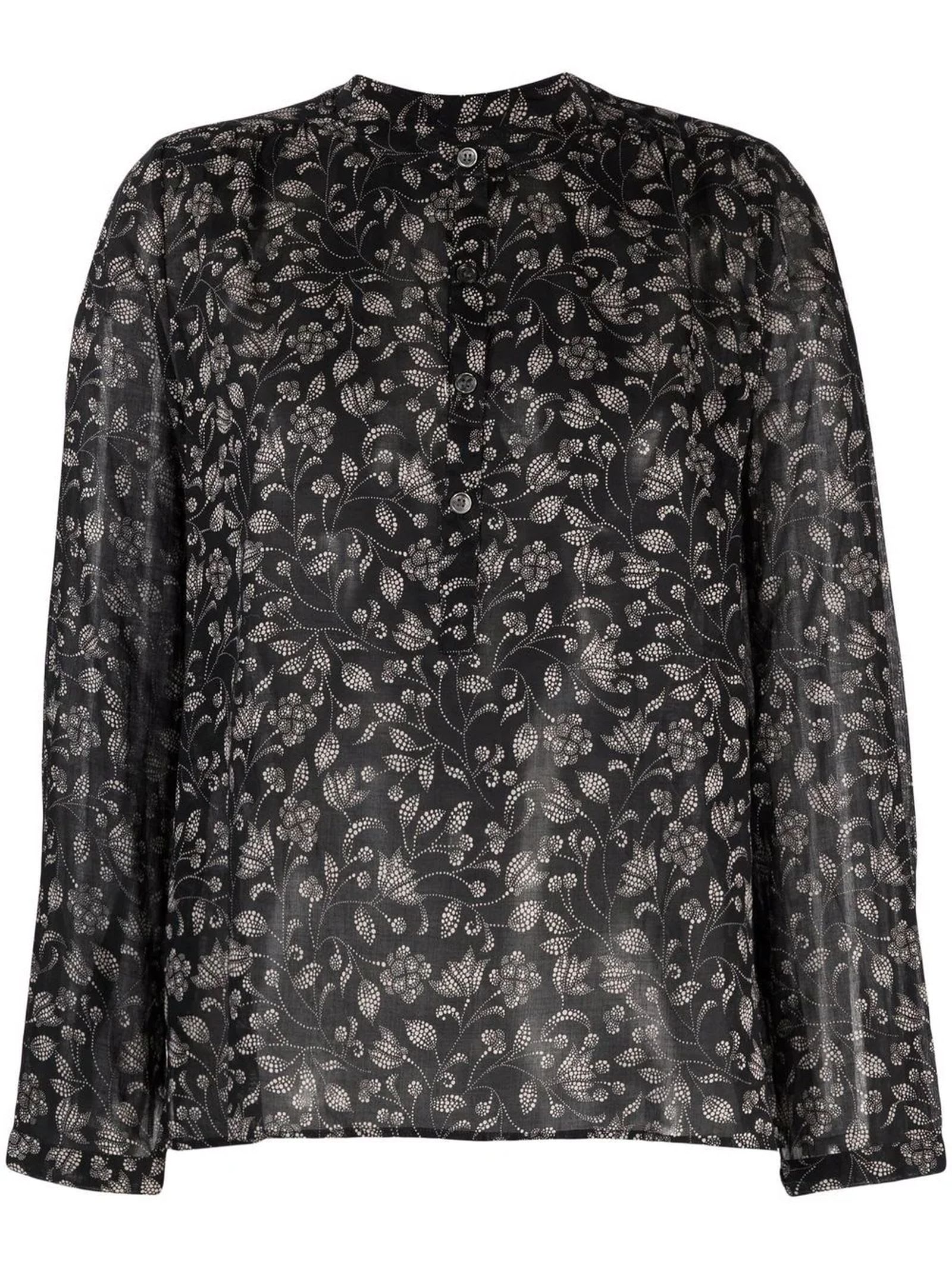 Isabel Marant Étoile Black Cotton Floral-print Shirt