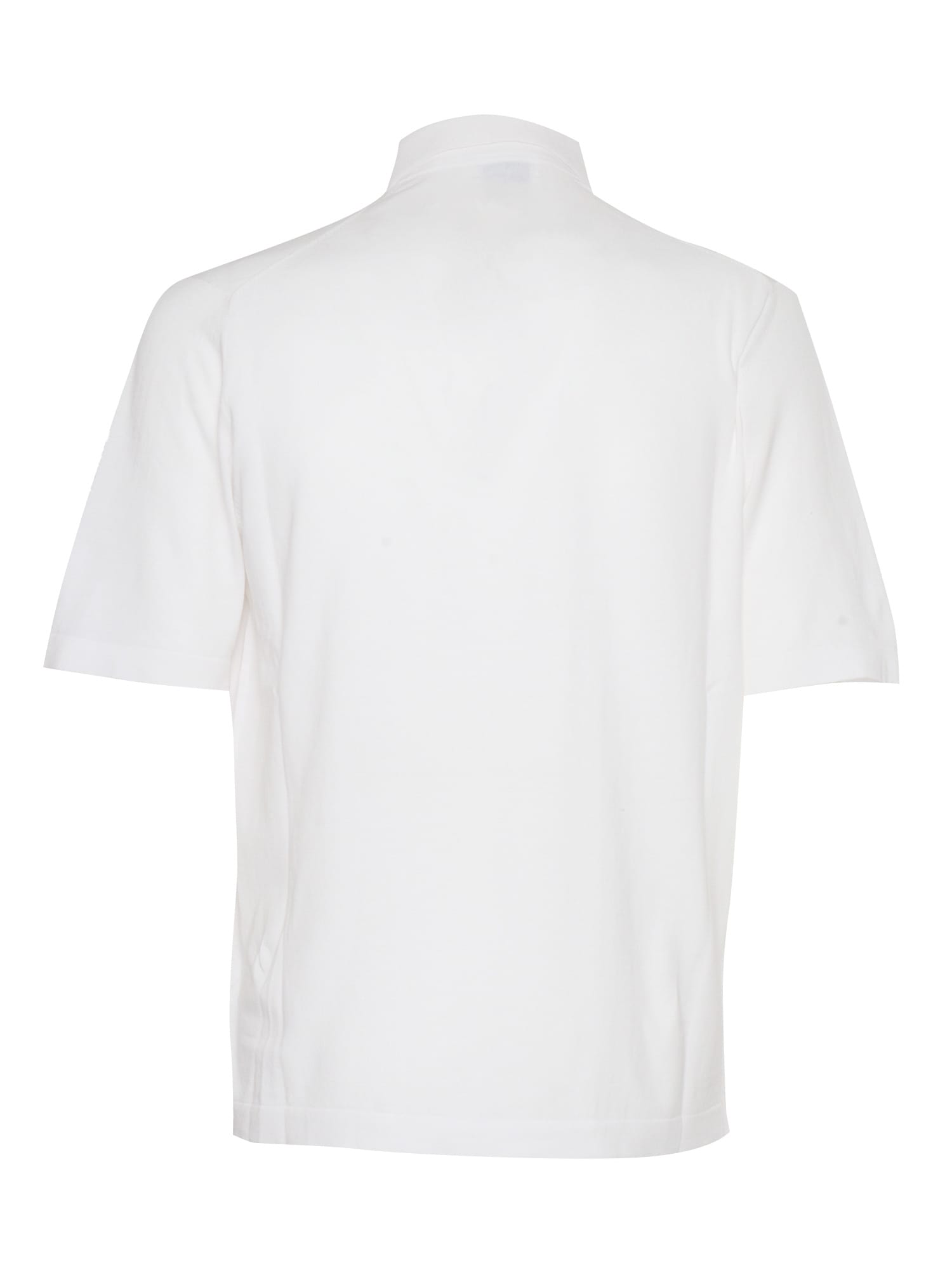 Shop Ballantyne Knitted Polo Shirt In White