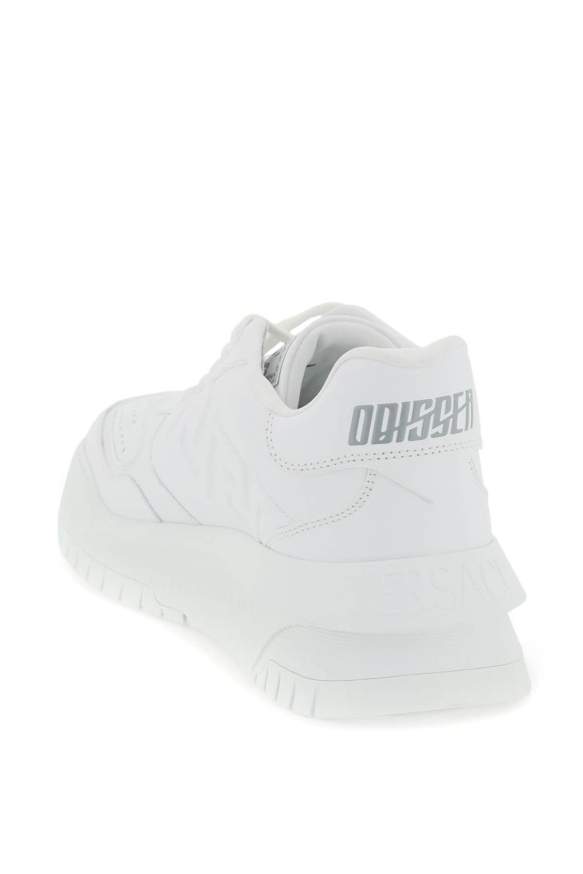 Shop Versace Odissea Sneakers In White