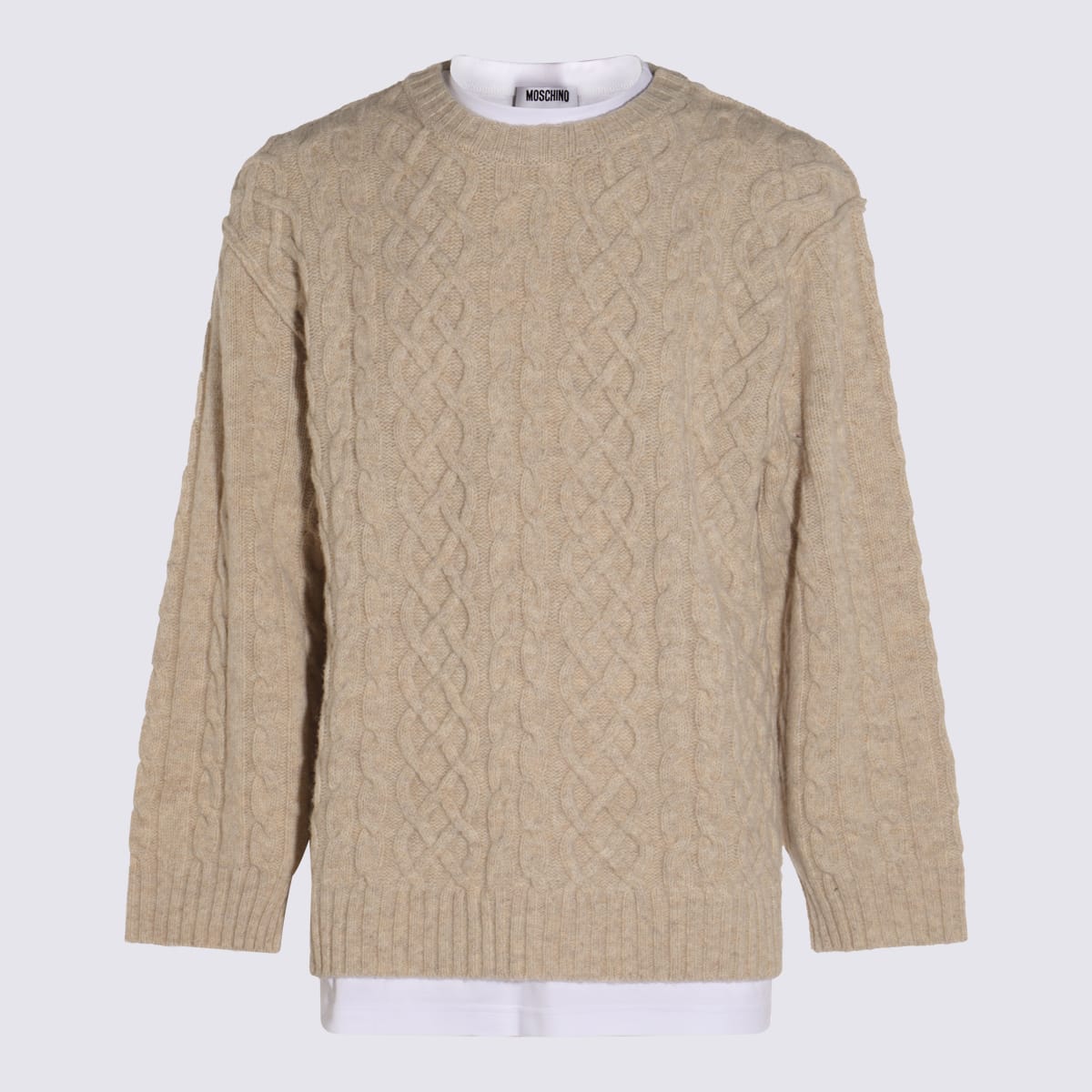 Beige Wool Knitwear