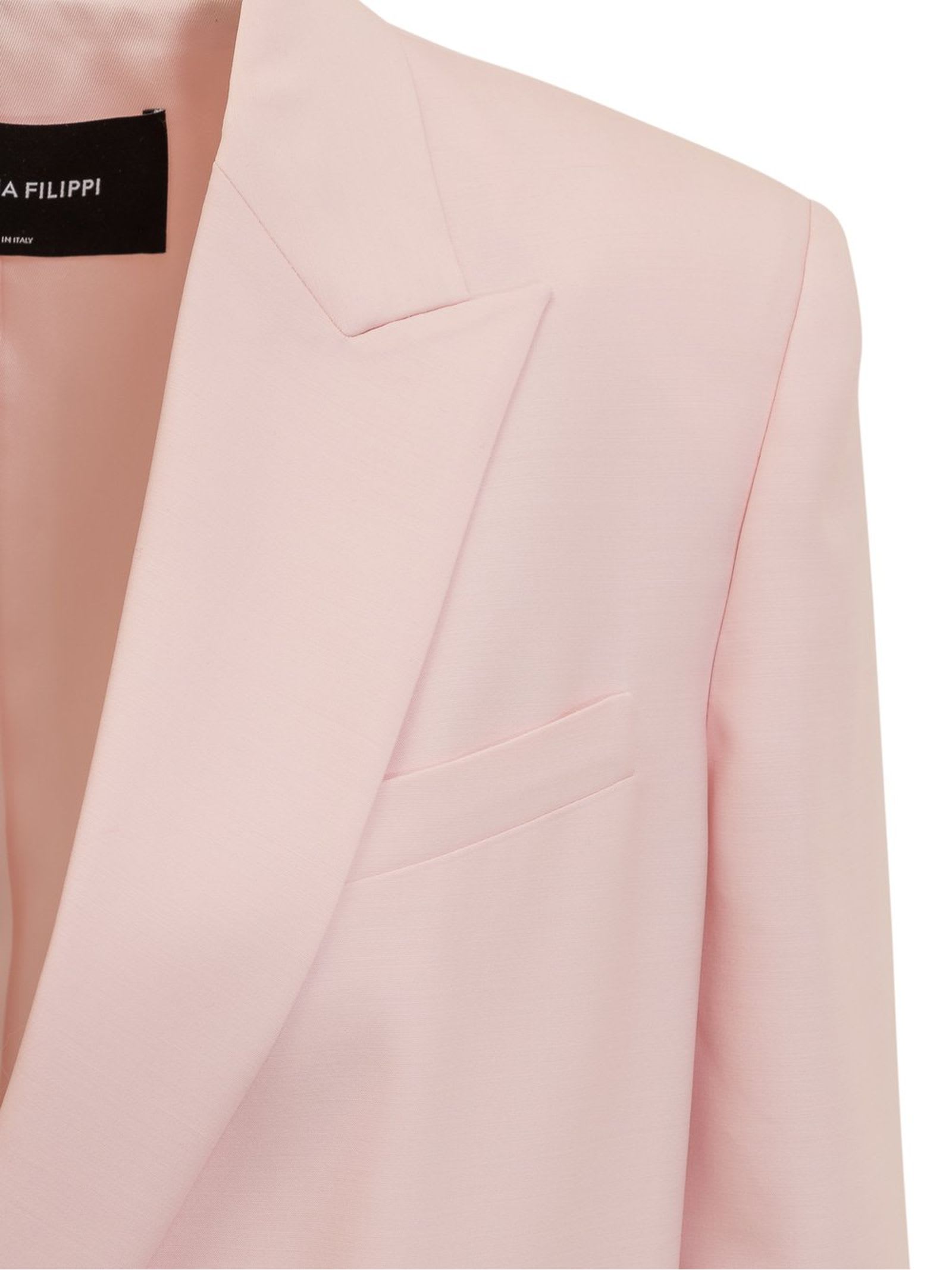 Shop Fabiana Filippi Pink Double-breasted Blazer