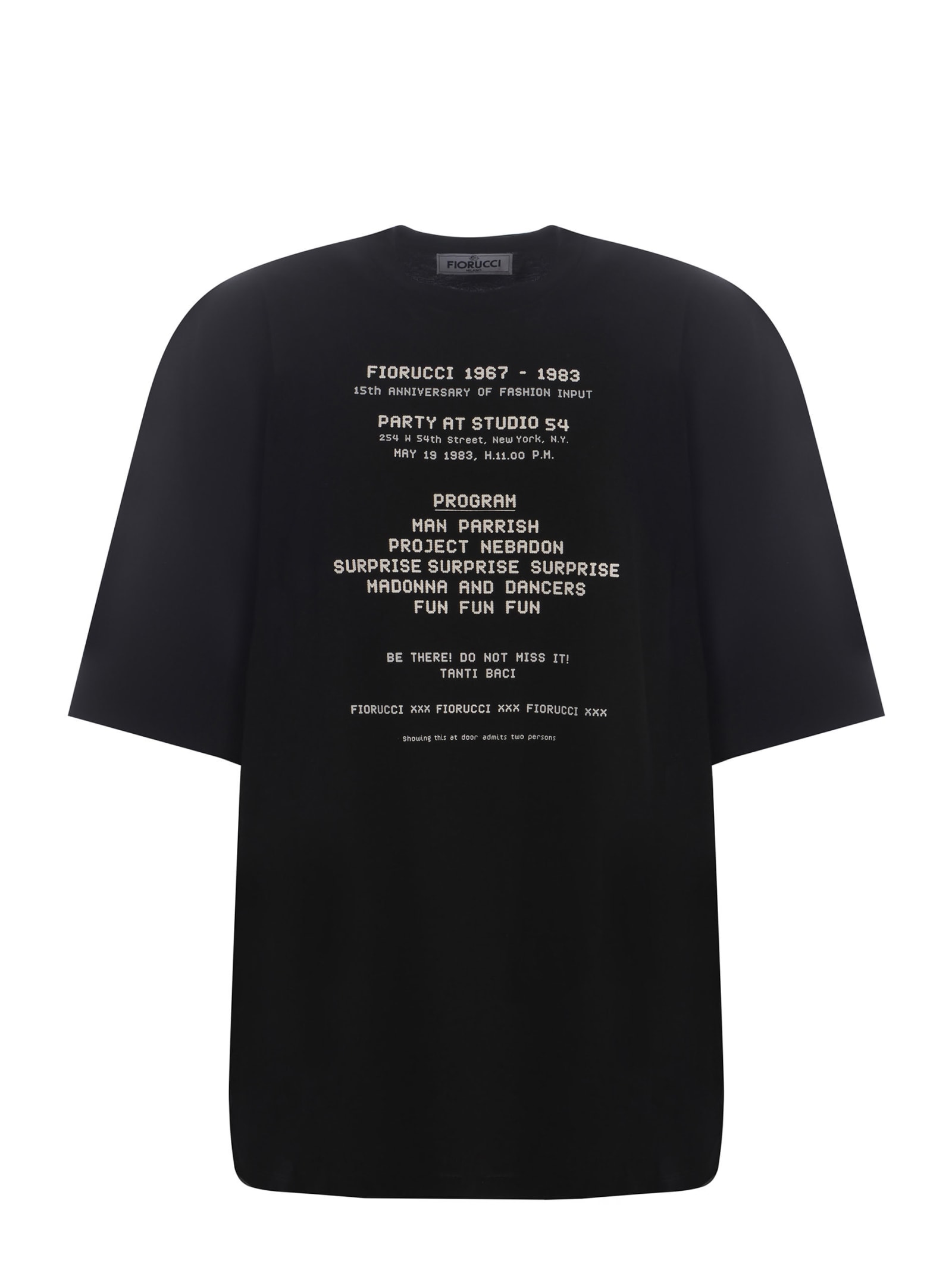 Shop Fiorucci T-shirt  Invitation Made Of Cotton In Nero