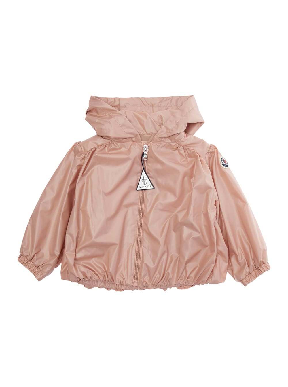 Moncler Chazeron Pink Jacket With Logo Plaque On The Zip Puller And Logo Patch On The Sleeve In Tech Fabric In Pink