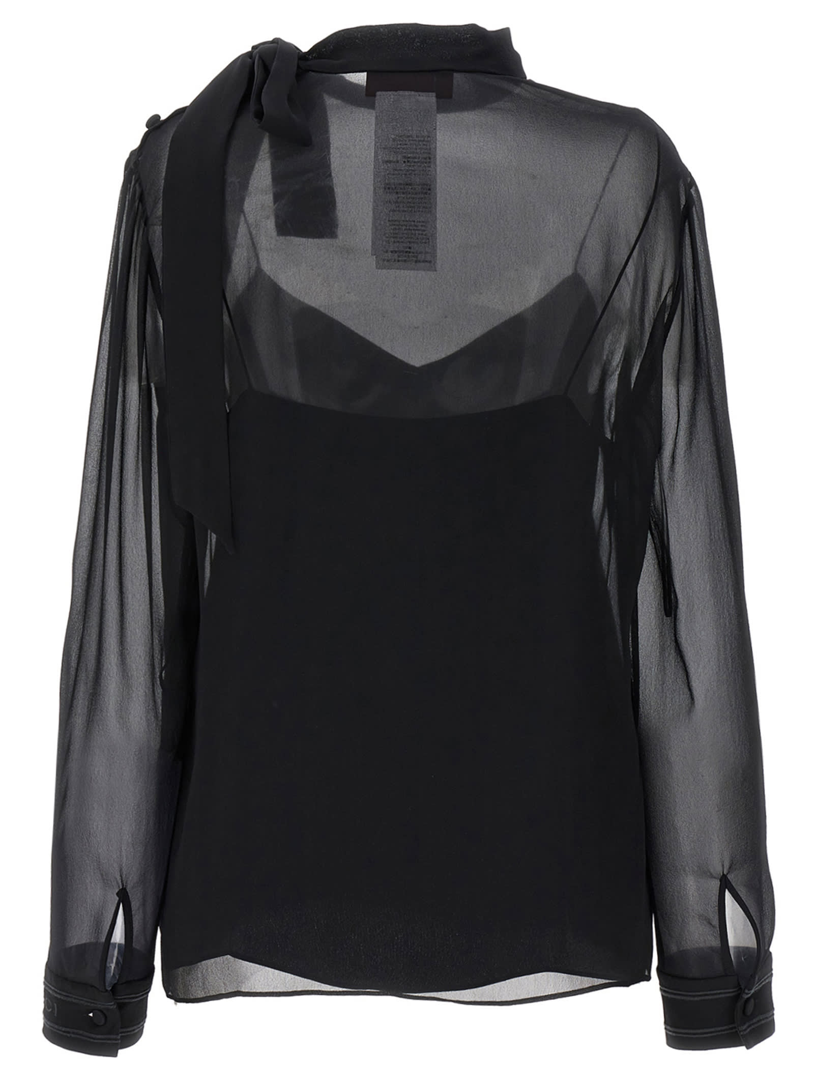 Shop Gucci Georgette Blouse In Black