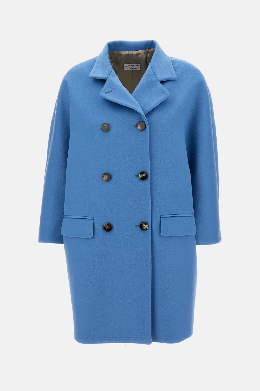 Alberto Biani Button Fastening Pocket Coat In Blue