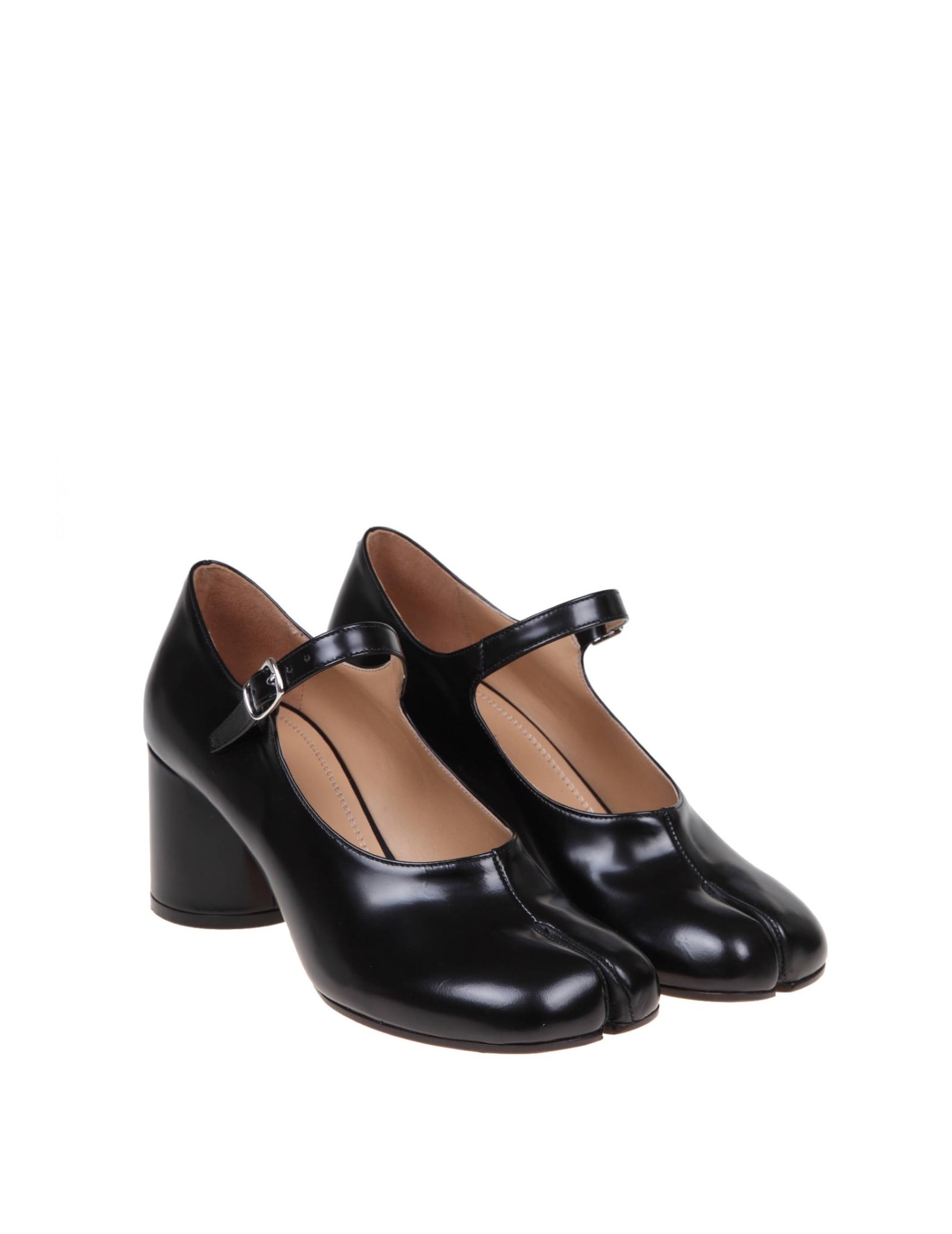 Shop Maison Margiela Black Calf Leather Pump