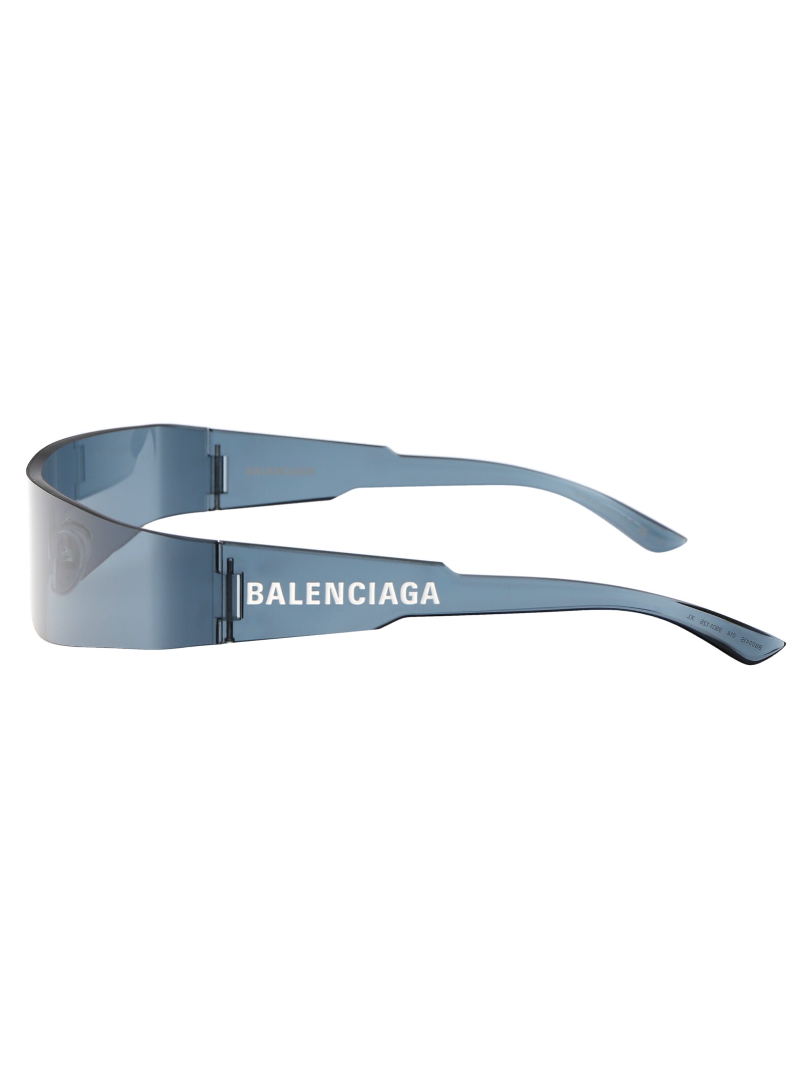 Shop Balenciaga Bb0041s Sunglasses In 014 Blue Blue Blue