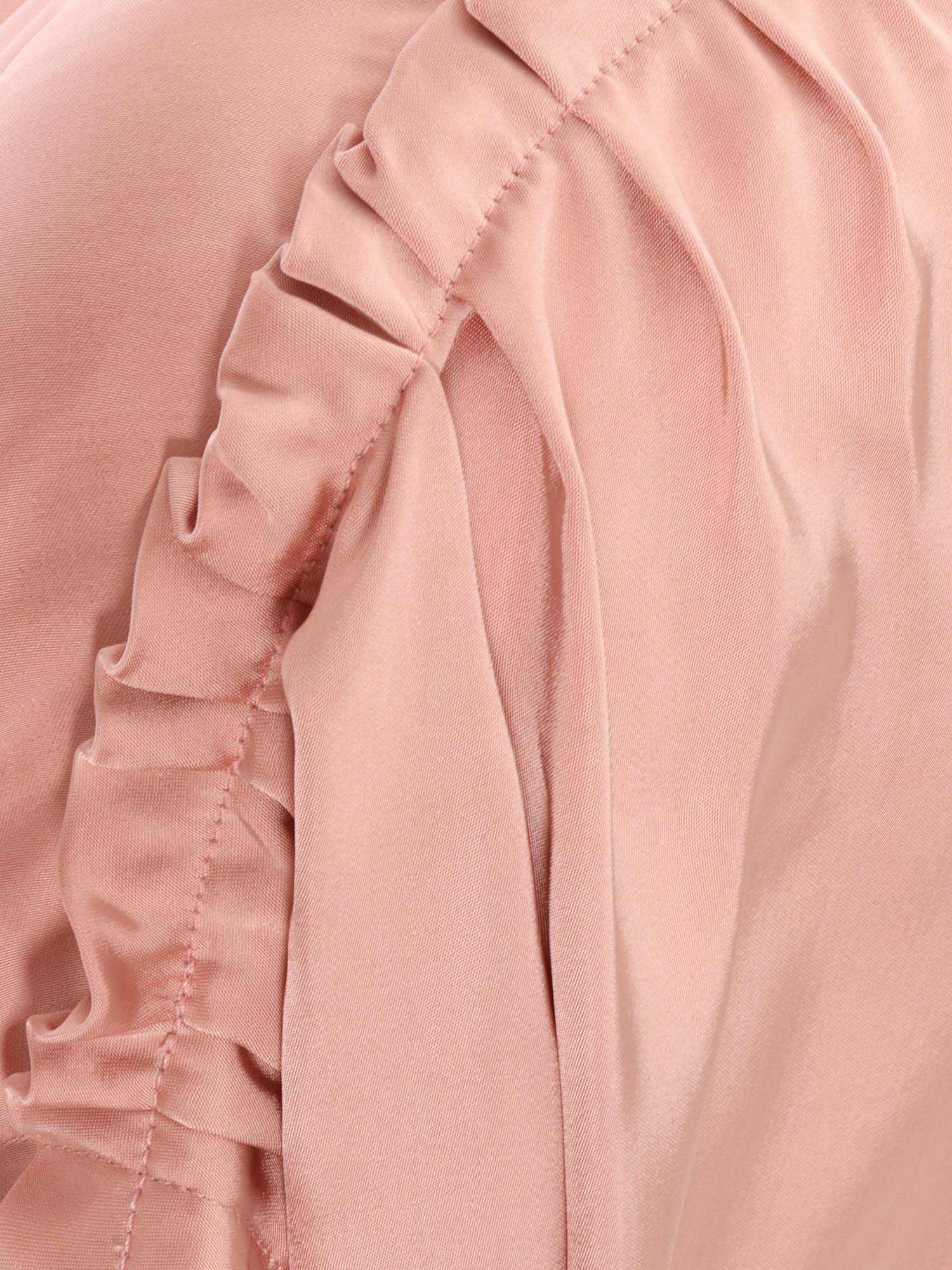 Fabiana Filippi Viscose Satin Top With Gathered Shoulder In Pink