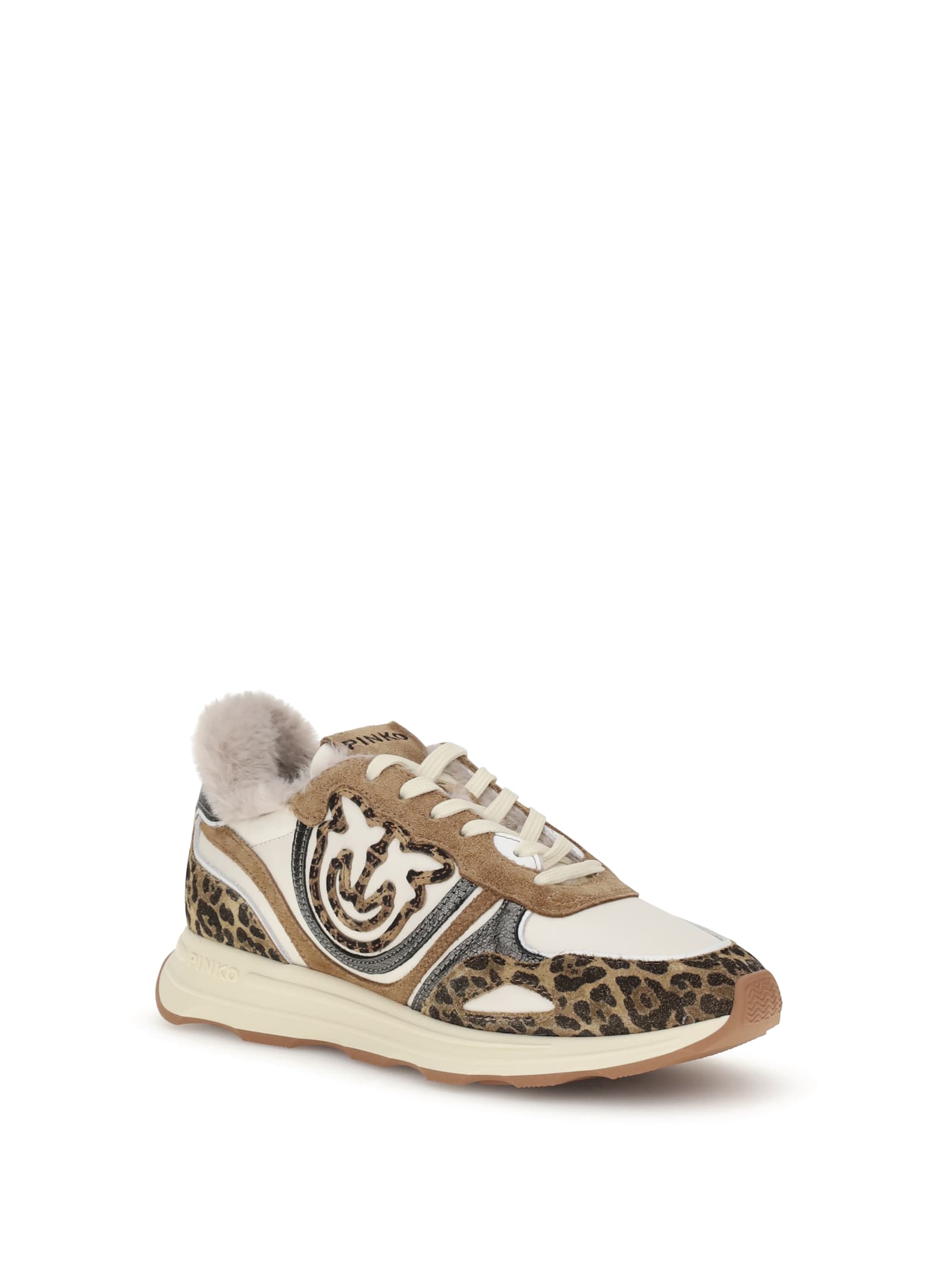 Pinko Zoe 01 Leopard Sneakers In Neutral