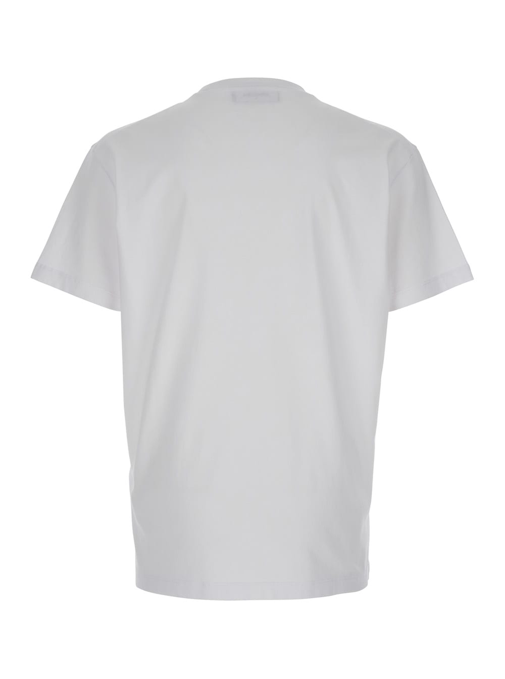 Dsquared2 White T-shirt With Chest Logo Application In Cotton Man In White