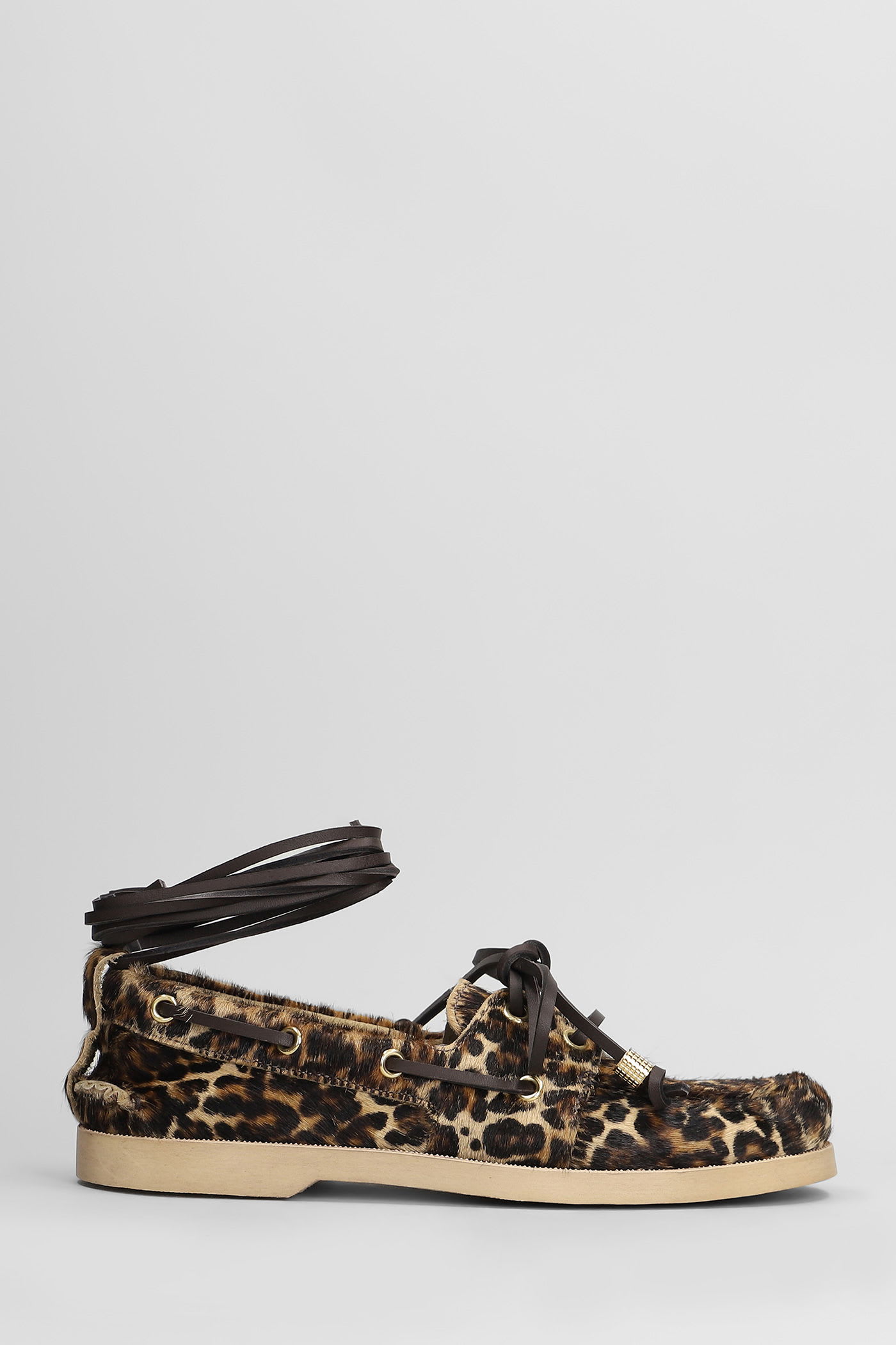 Boat Loafers In Animalier Pony Skin