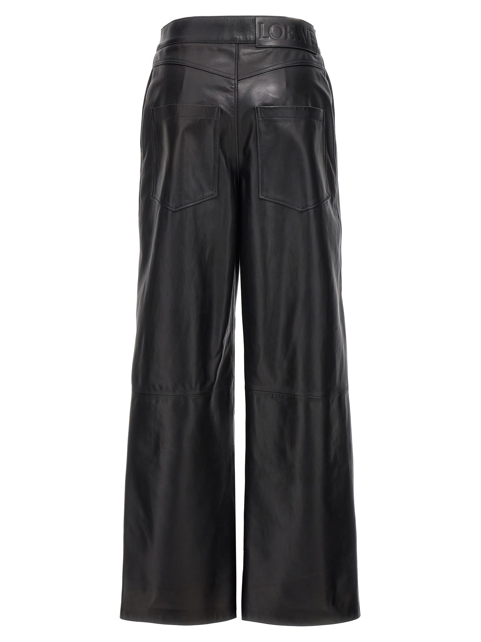 Shop Loewe Anagram Baggy Trousers In Black