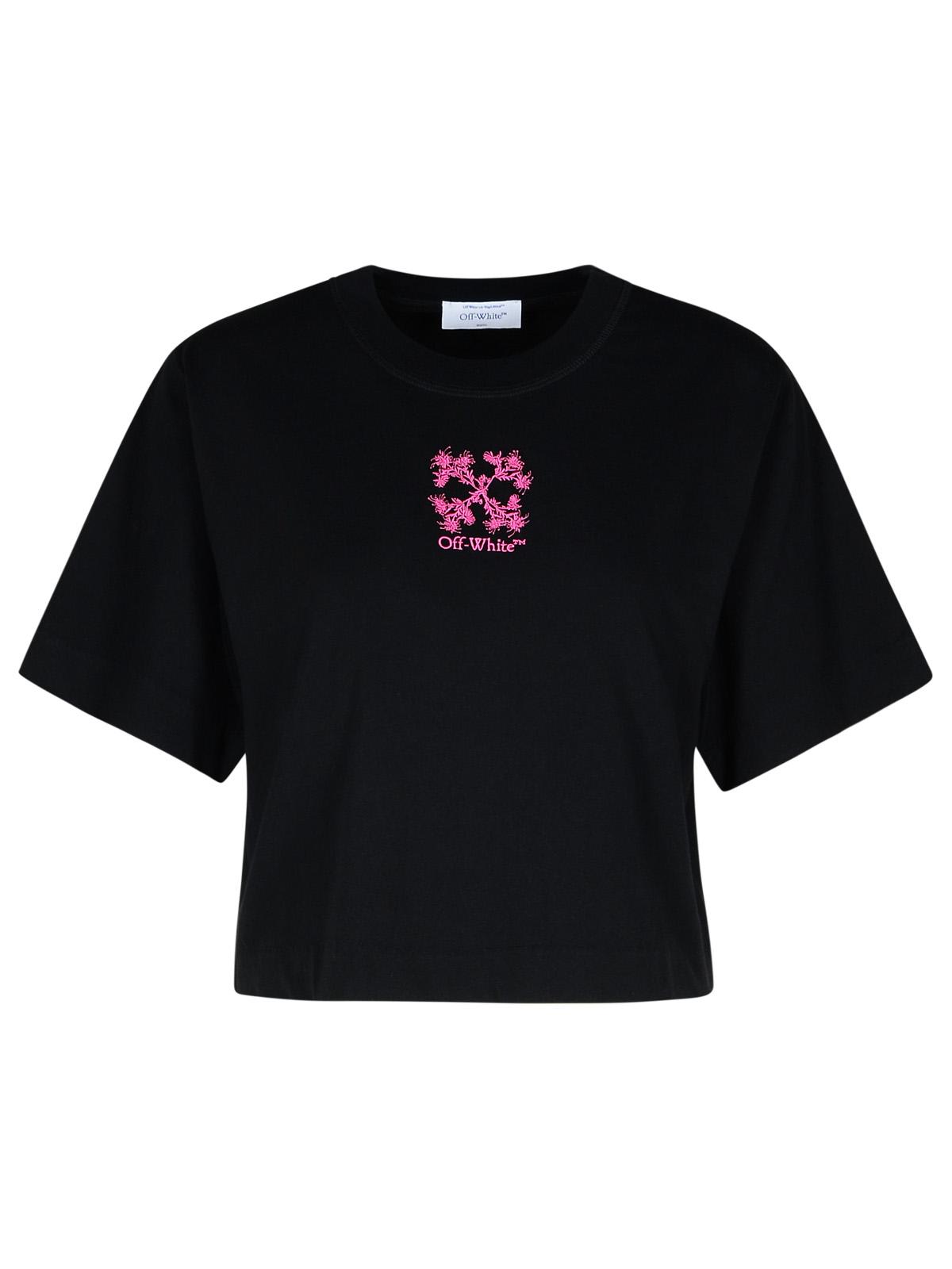 Crop T-shirt In Black Cotton