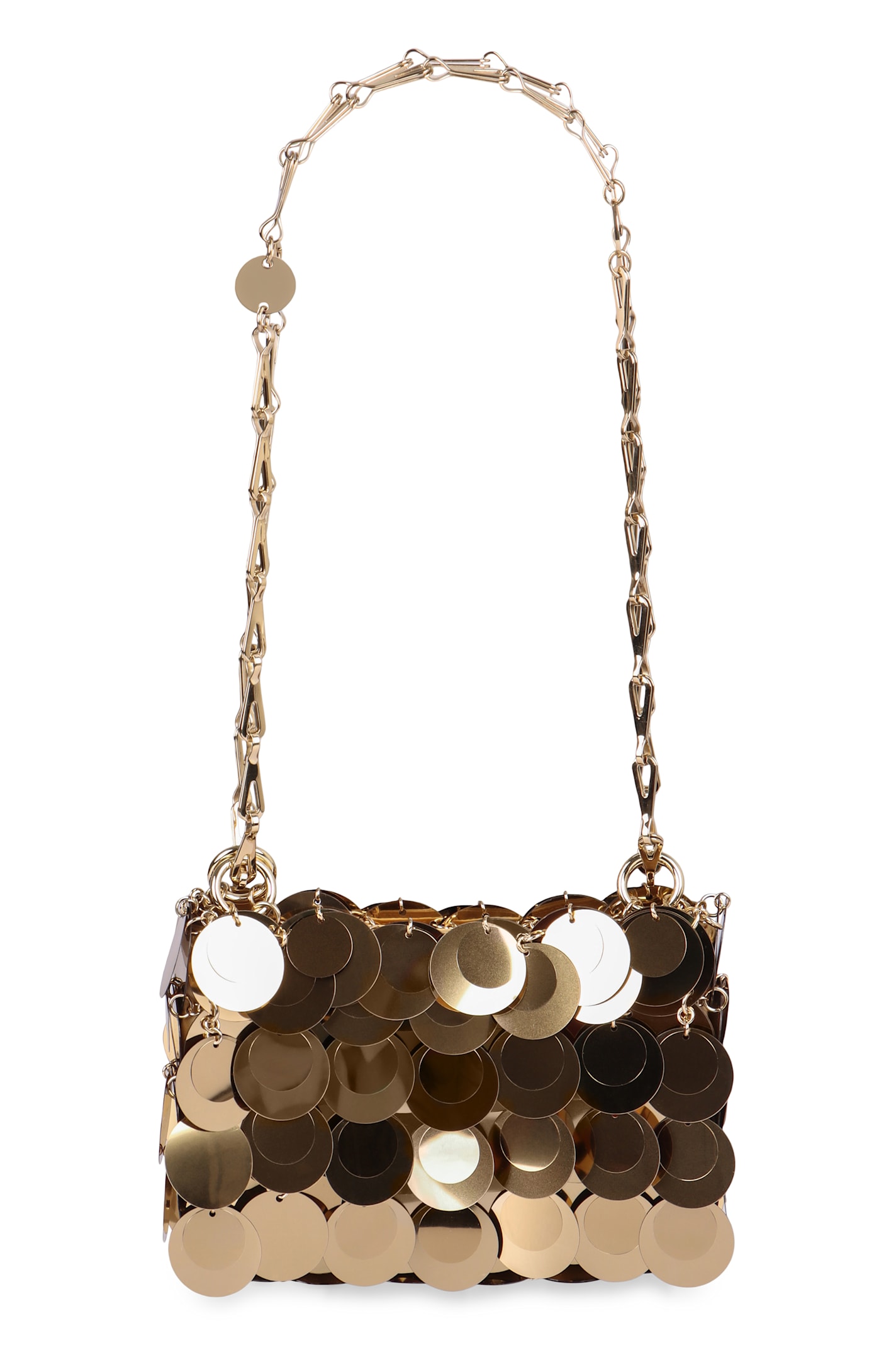 Rabanne Sparkles Discs Nano Bag In Gold