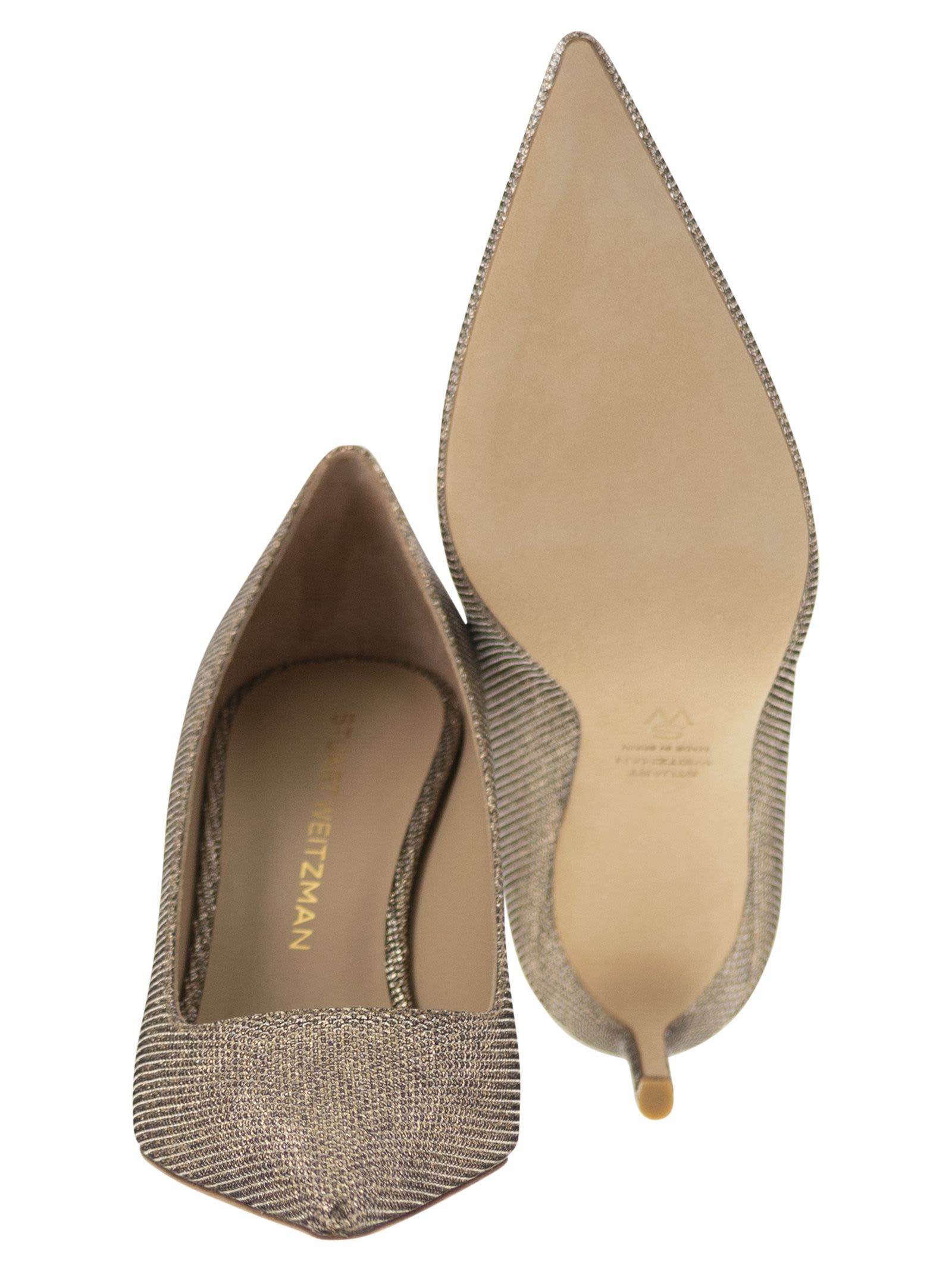 Stuart Weitzman Linsi 75 Pump In Gold