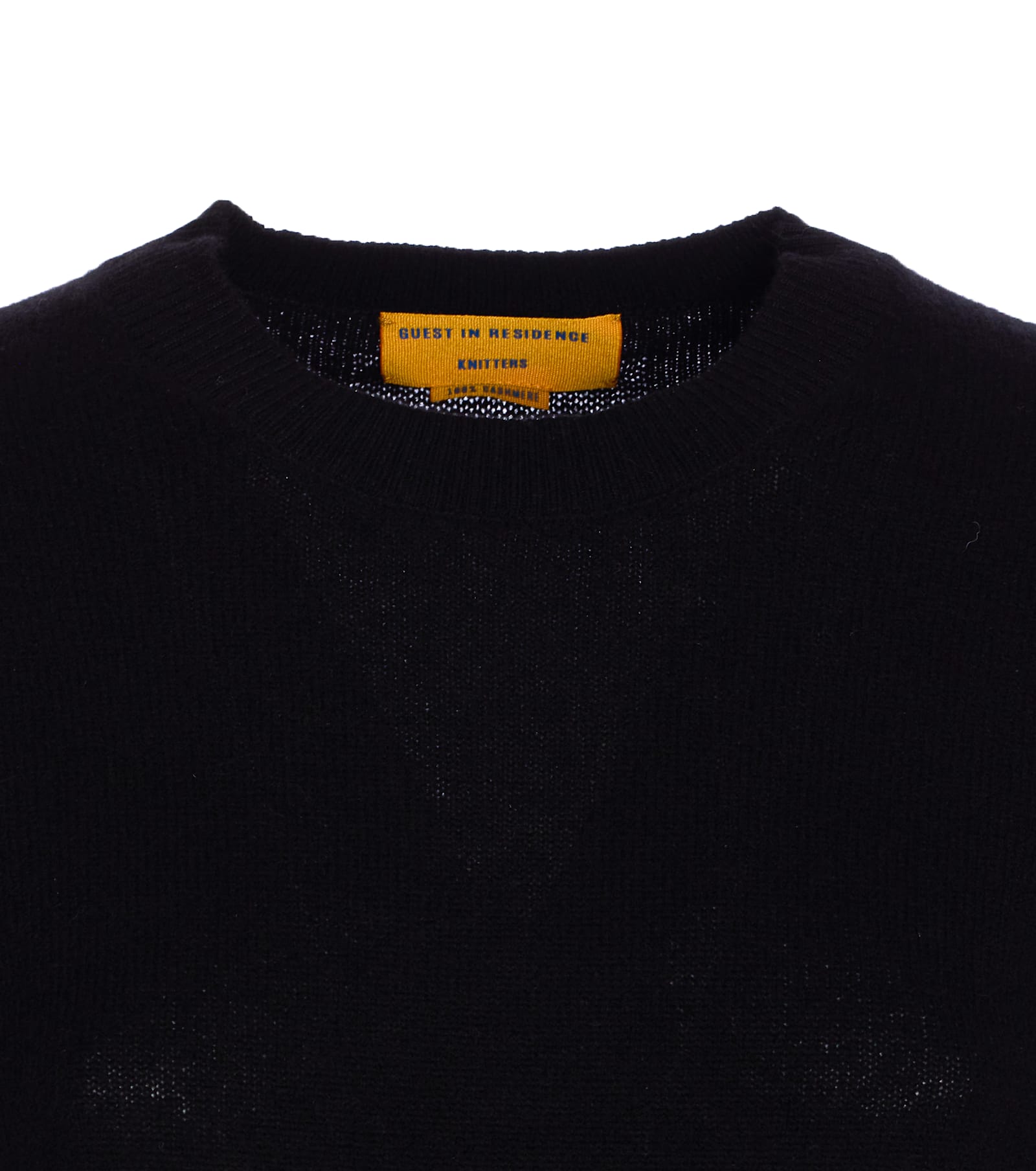 Guest In Residence Shrunken Crewneck Sweater In Cashmere In Black
