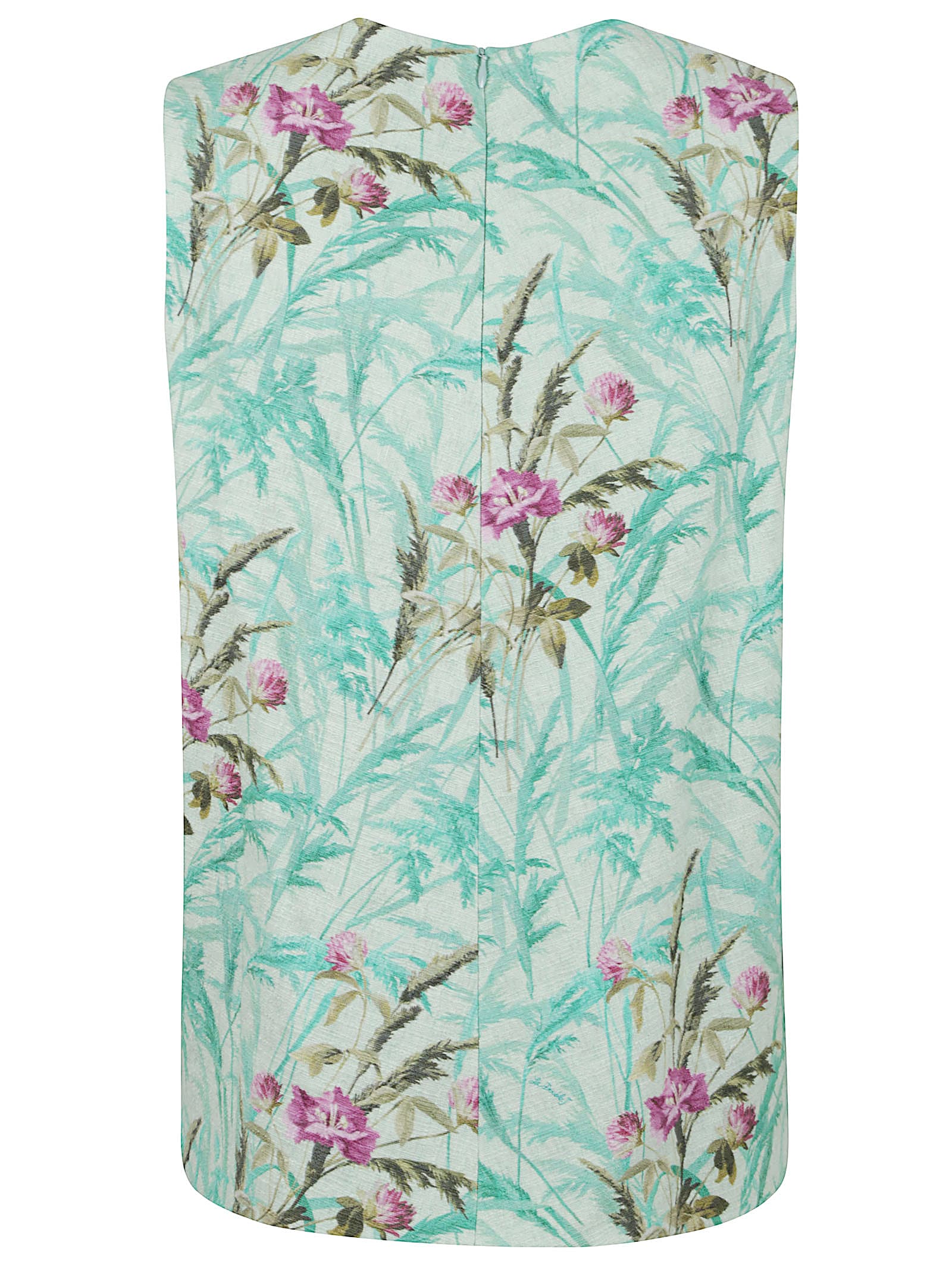 La Doublej La Double J Sleeveless Floral Print Top In Lush Green