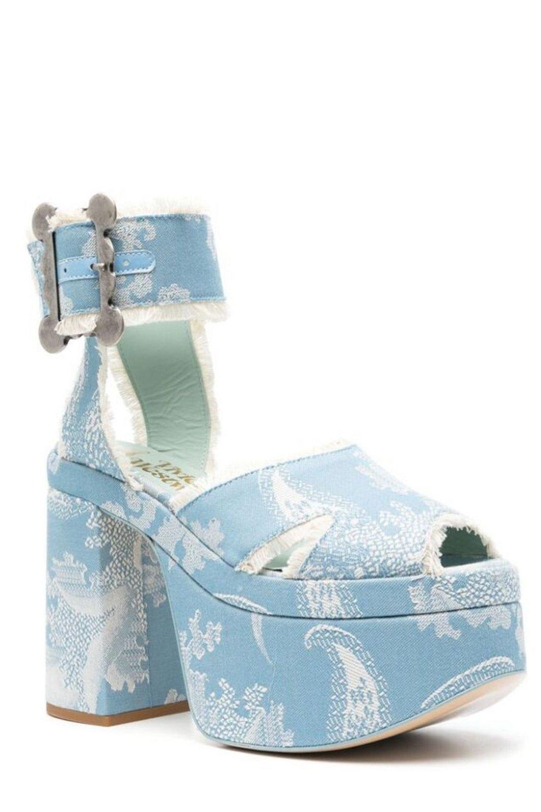 Shop Vivienne Westwood Ankle Buckled Platform Sandals In Blue