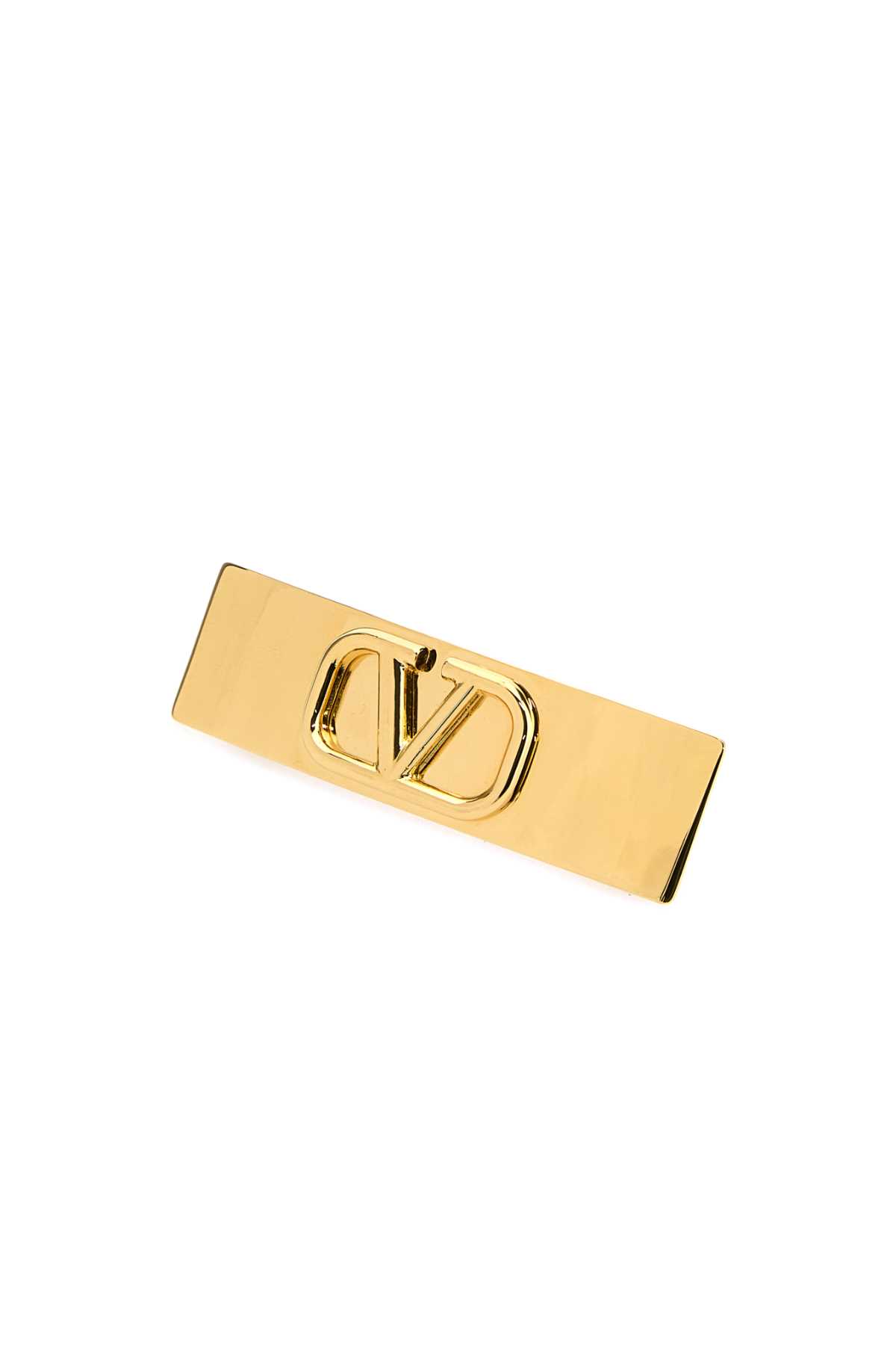 Shop Valentino Gold Metal Vlogo Hair Clip In Oro18