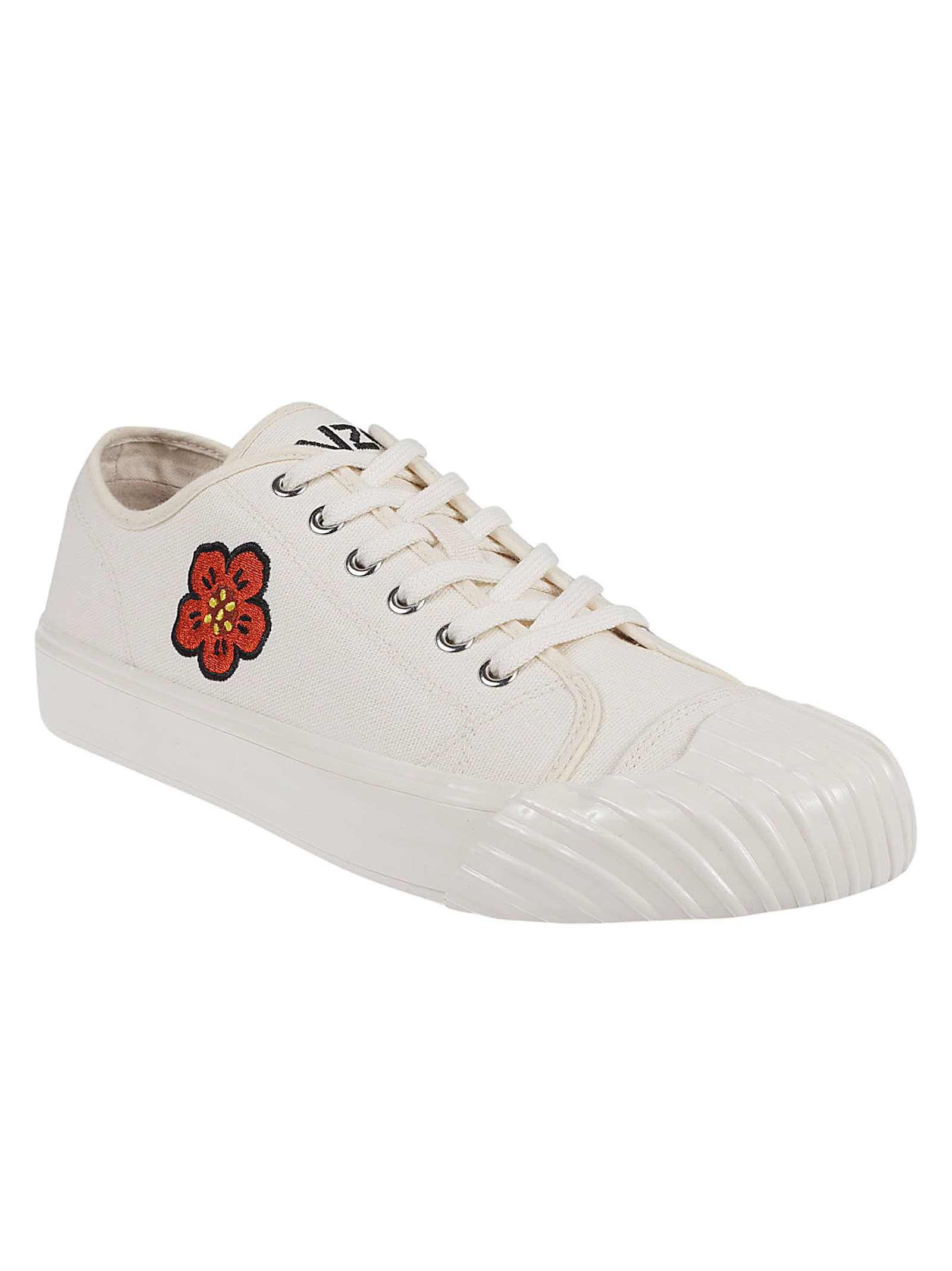 Shop Kenzo School Low Top Sneakers In Creme