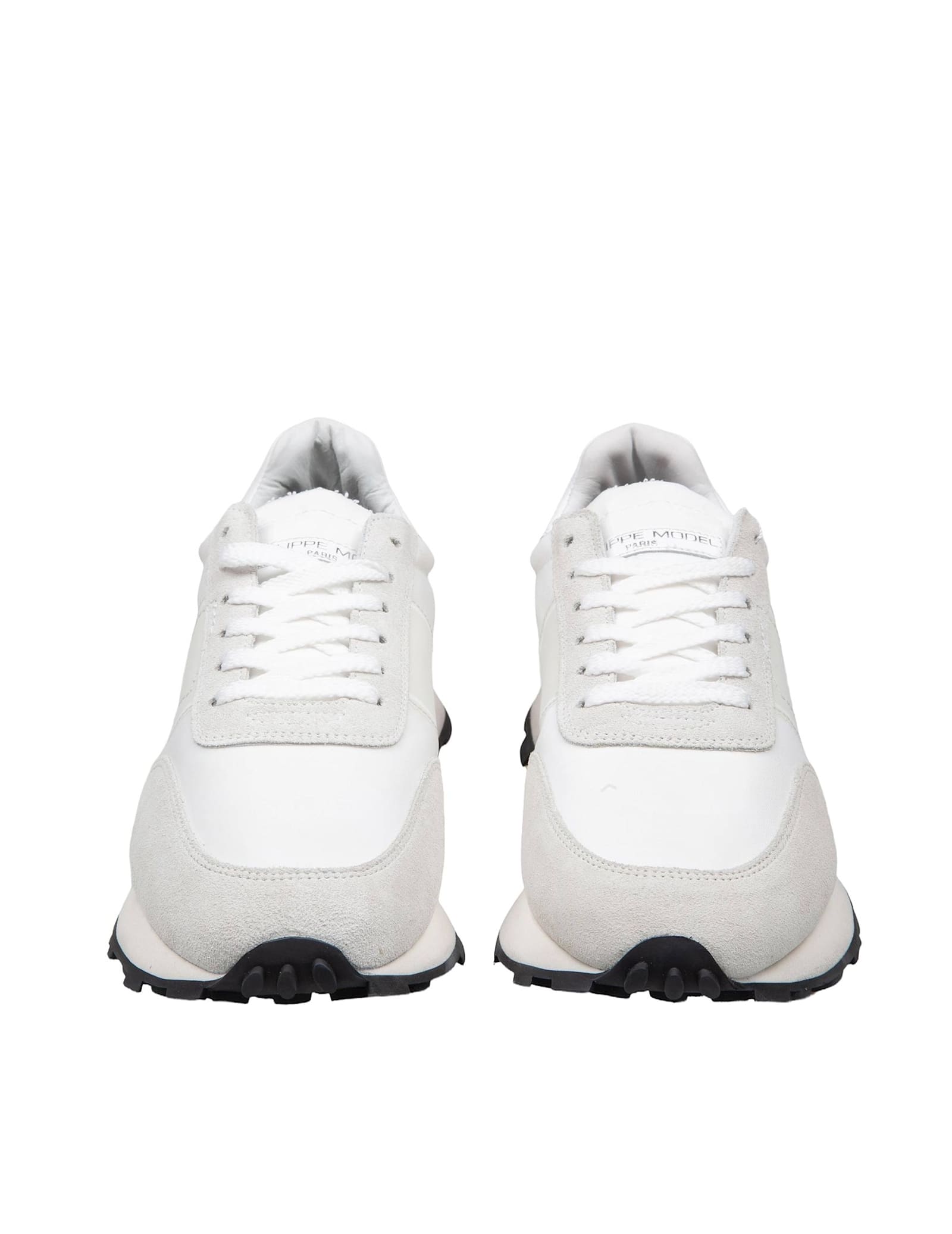 Shop Philippe Model Sneakers Tou Low In Fabric And Suede White Color