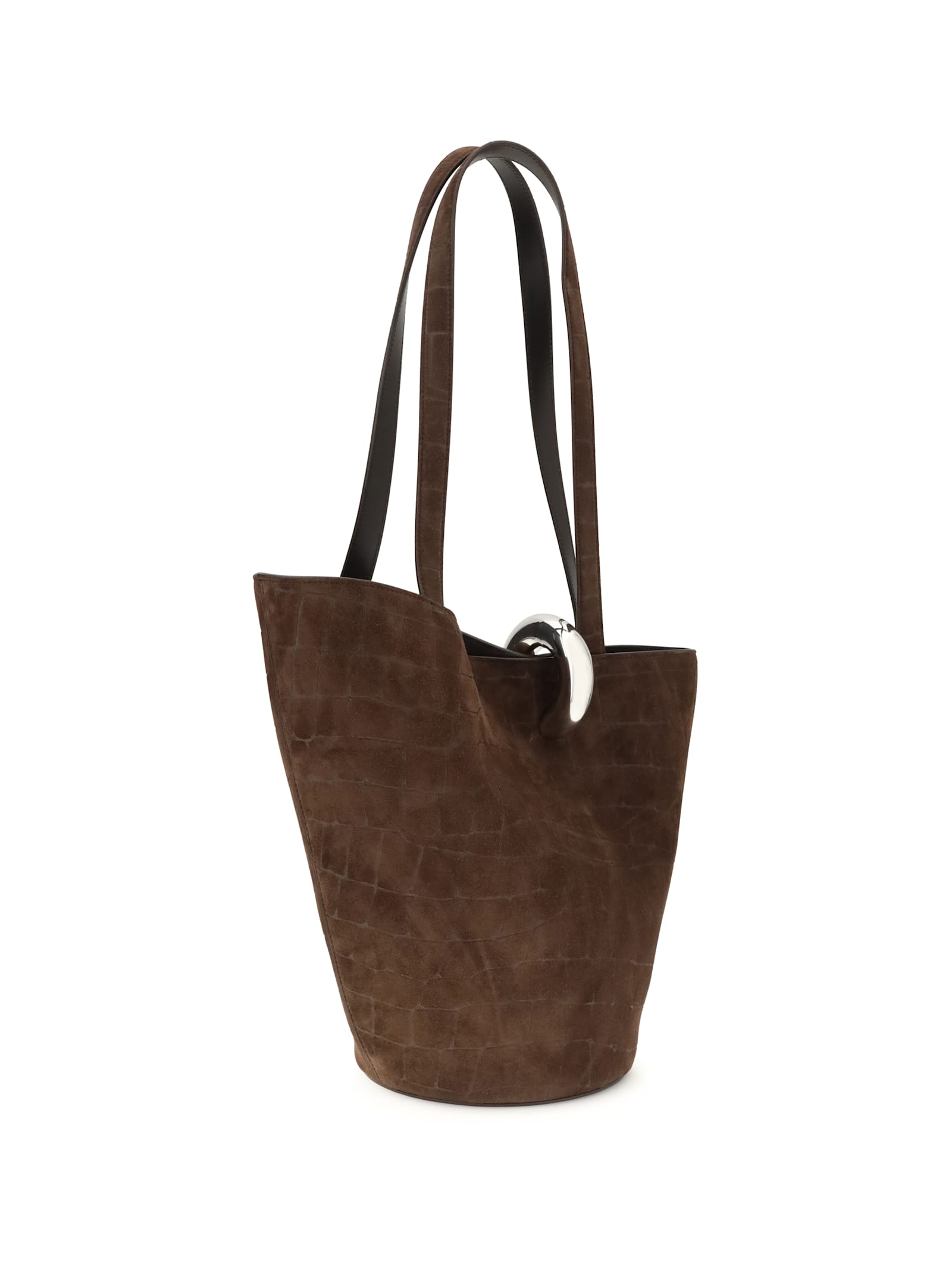 Jacquemus Medium Bucket Bag Featuring Asymmetrical Design In Brown