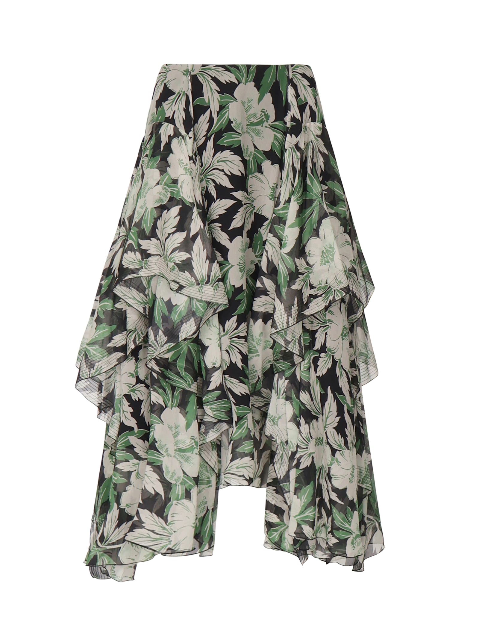 Loewe Silk Skirt In Green