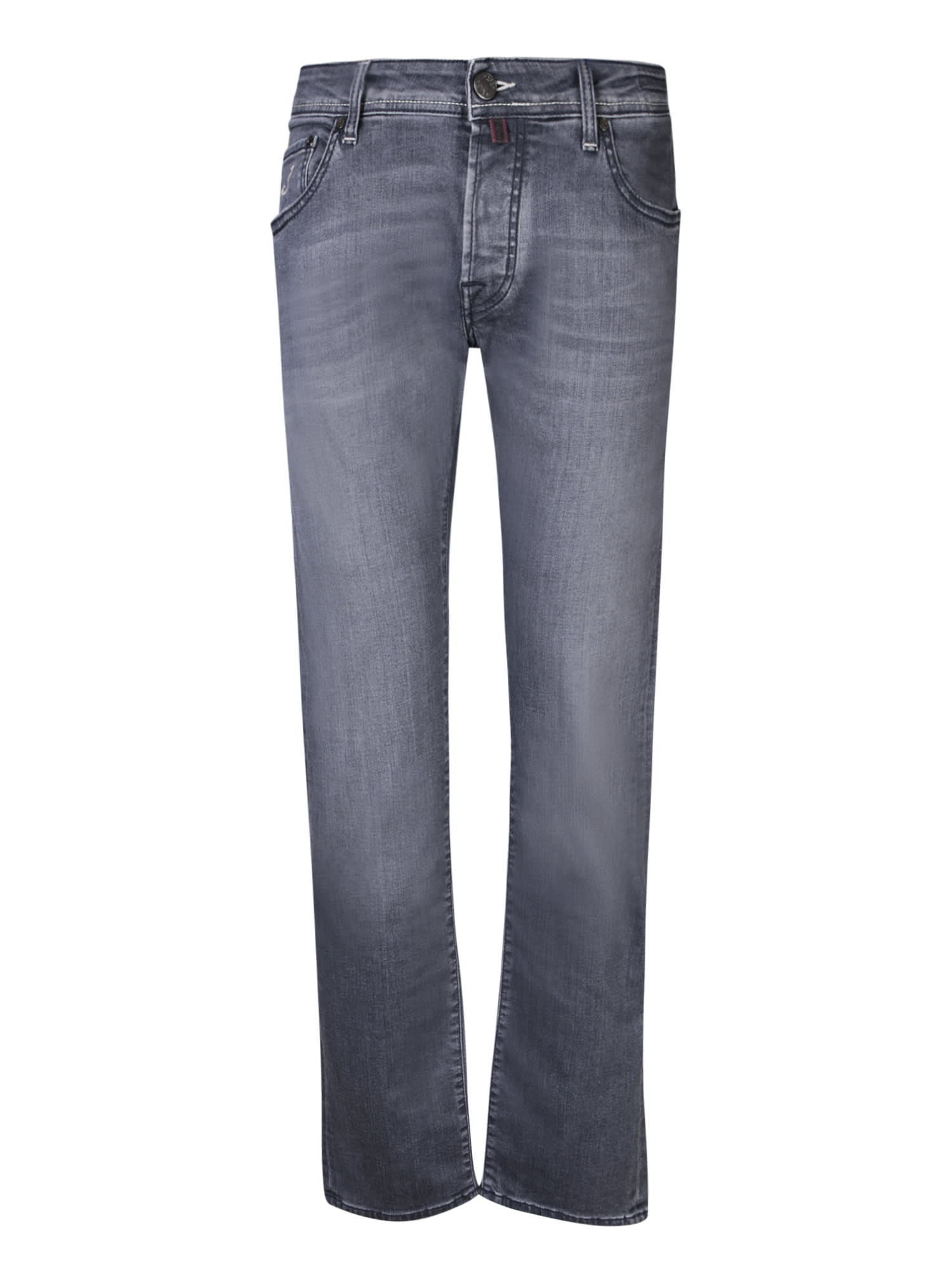 Shop Jacob Cohen Nick Grey Denim 5-pocket Jeans