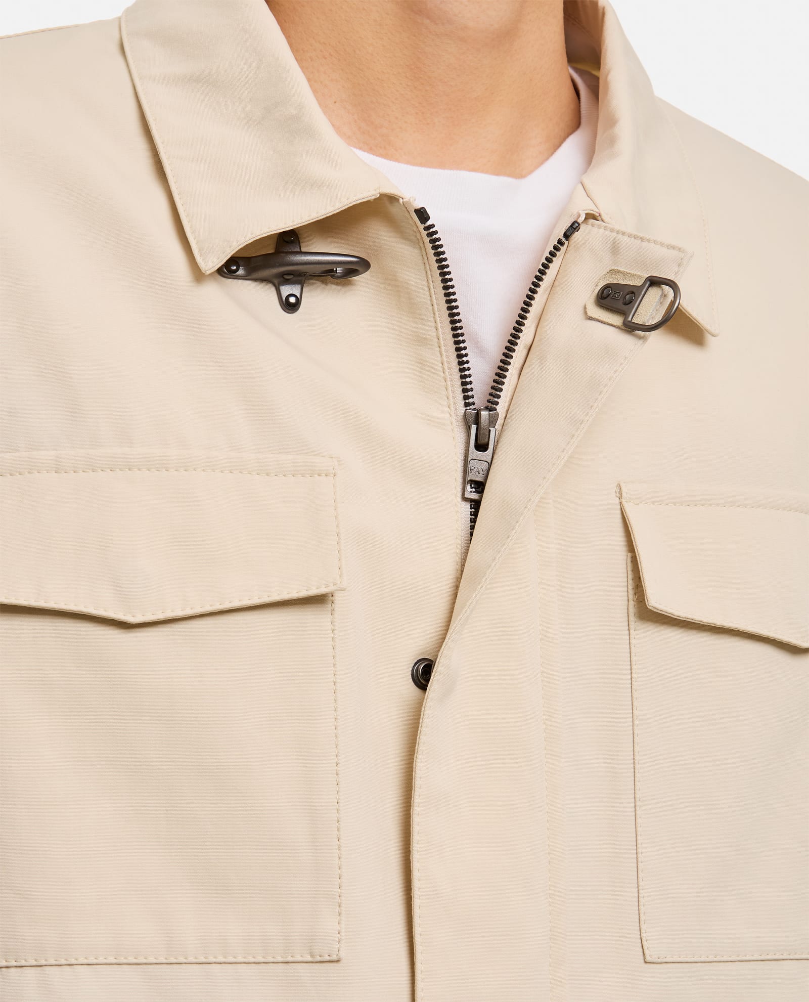 Shop Fay Cotton Truck Jacket In White