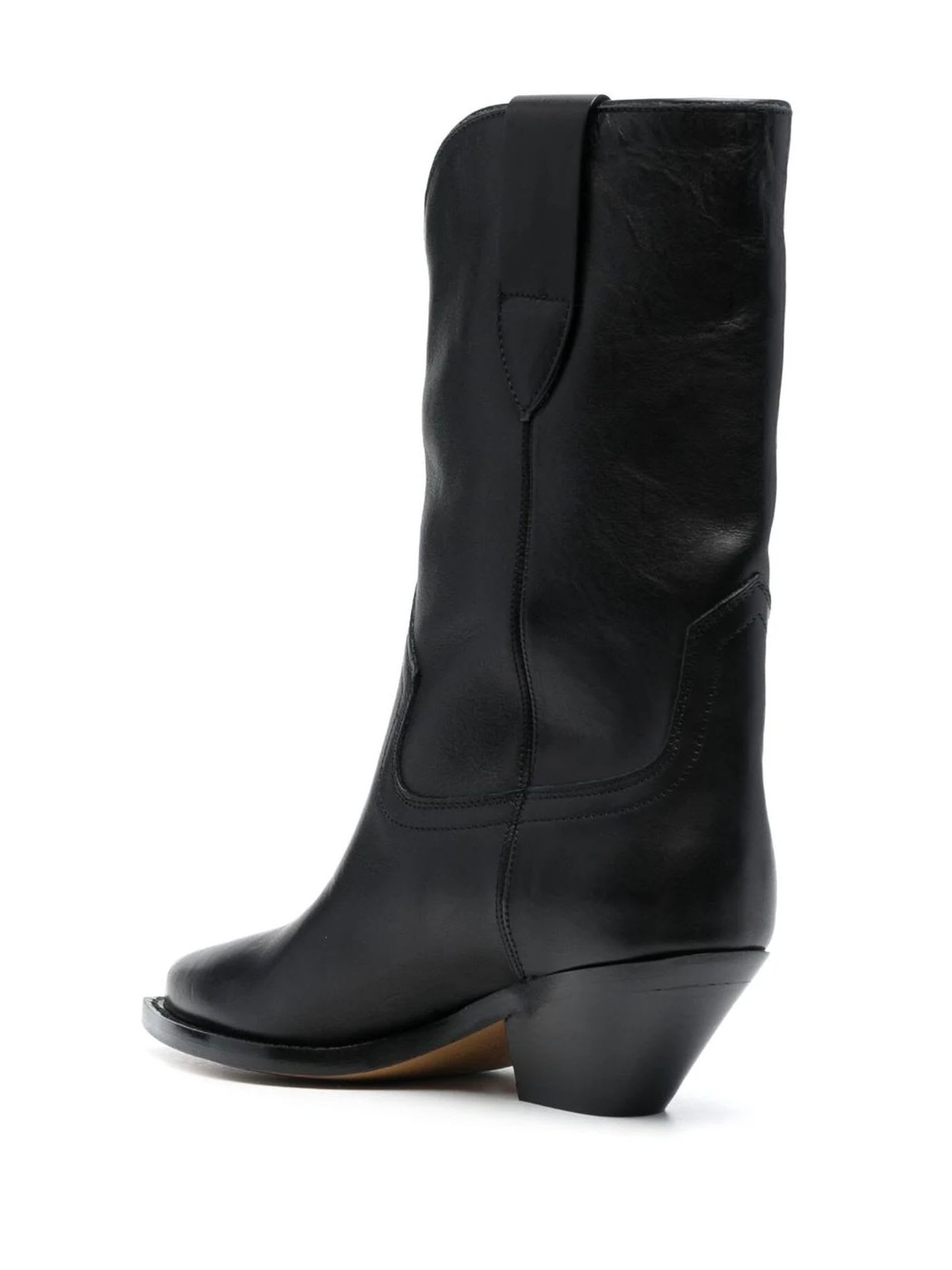 Shop Isabel Marant Black Dahope Leather Boots