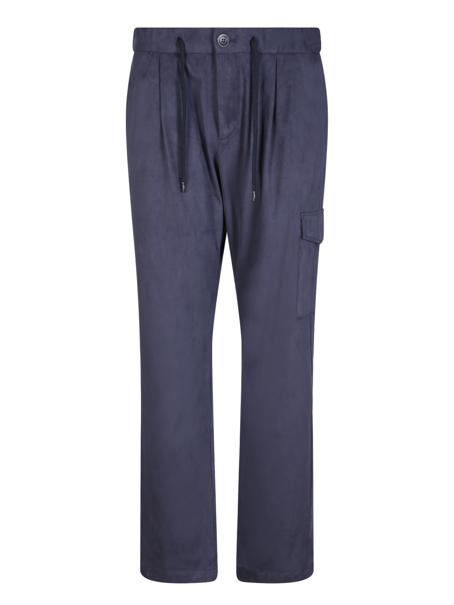 HERNO DRAWSTRING BLUE TROUSERS