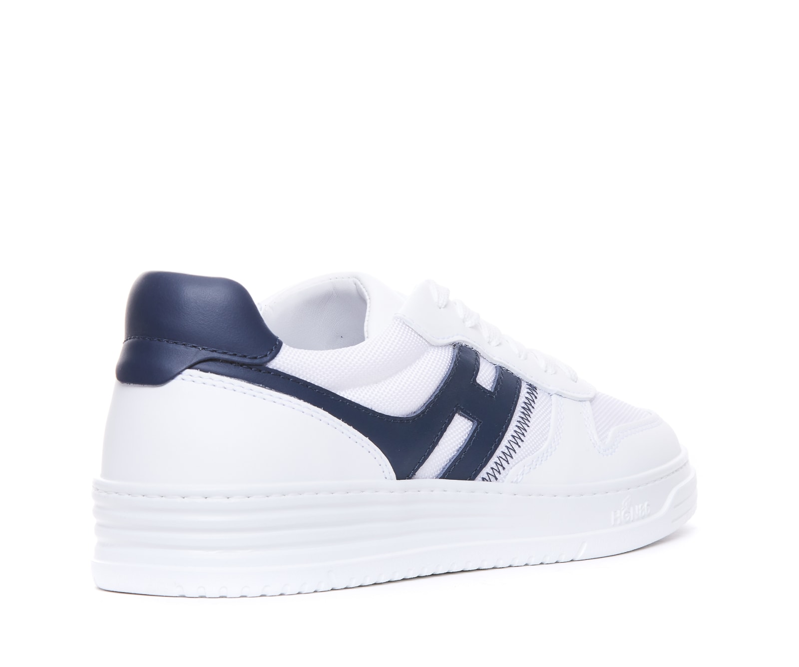 Hogan H630 Leather Sneakers With Contrasting Monogram In White