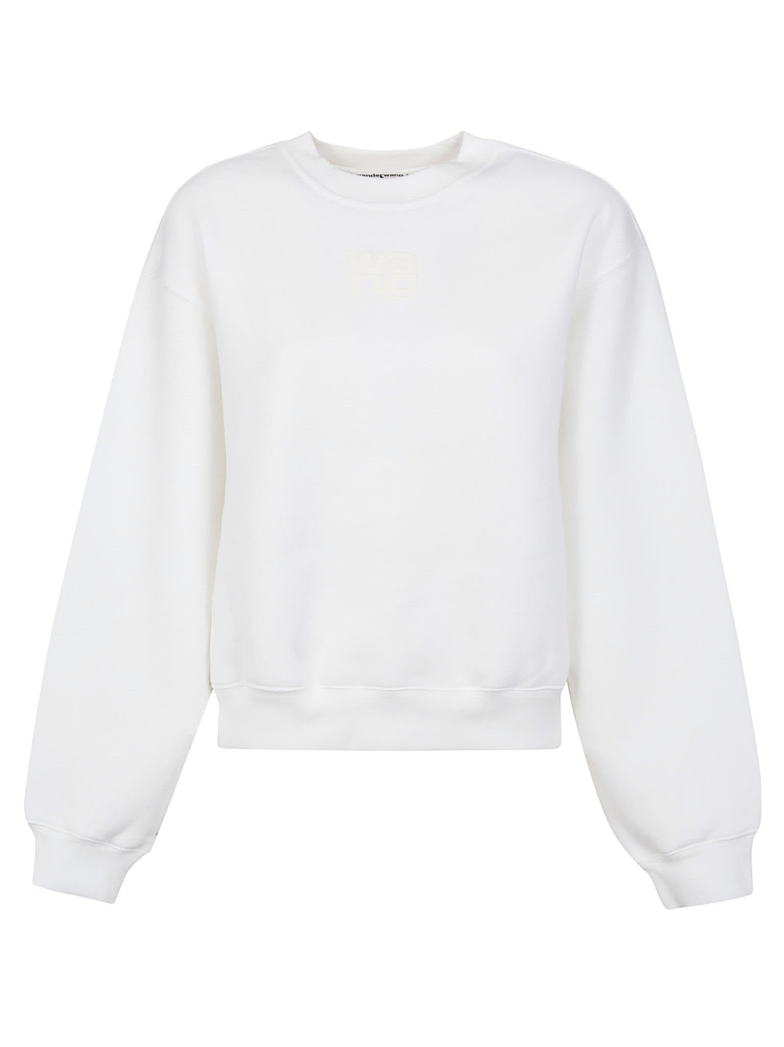 Shop Alexander Wang T Puff Paint Logo Essentail Terry Sweatshirt In White