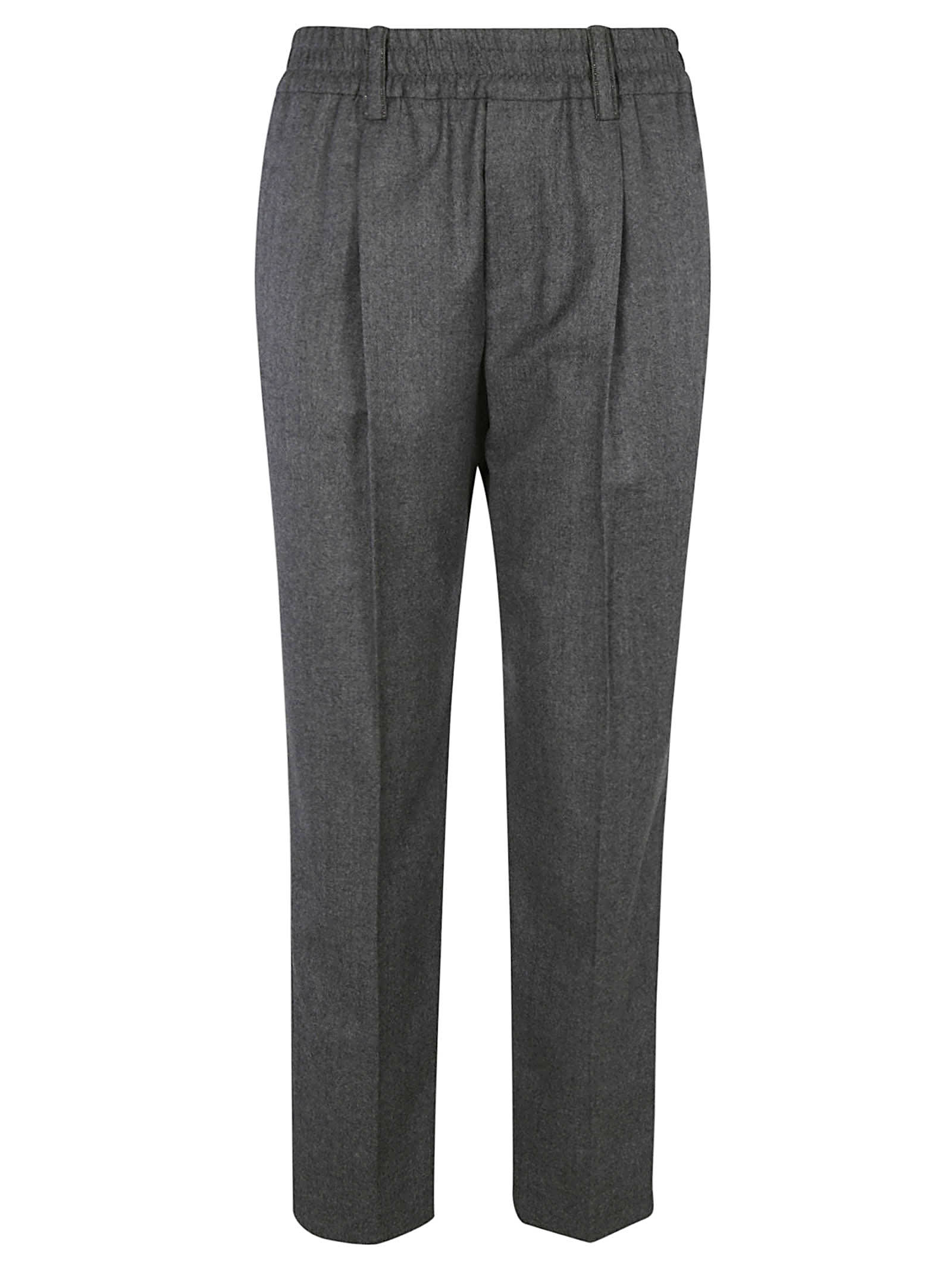 Brunello Cucinelli Ribbed Waist Cropped Trousers