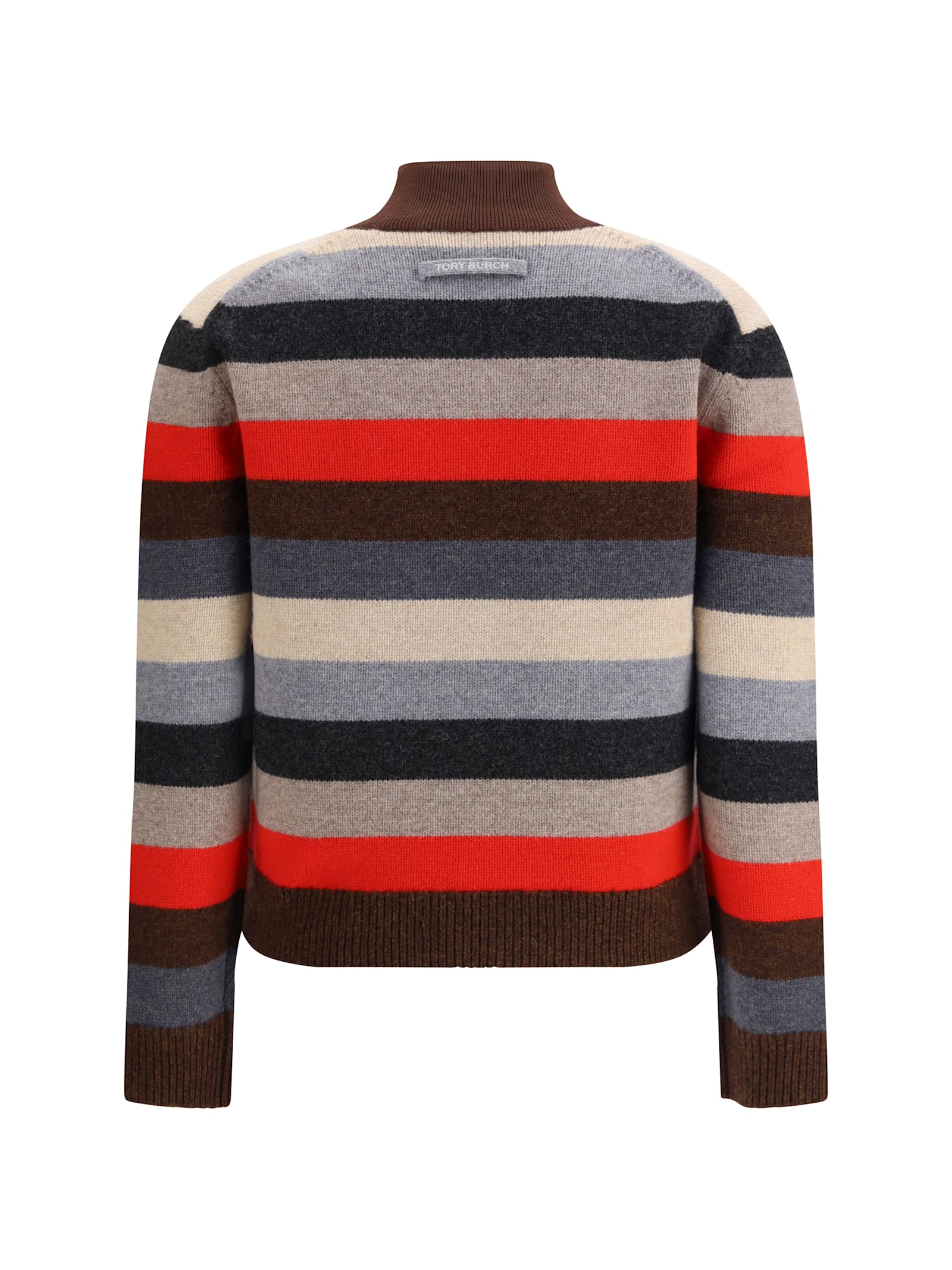 Tory Burch Merino Wool Turtleneck Sweater In Multi