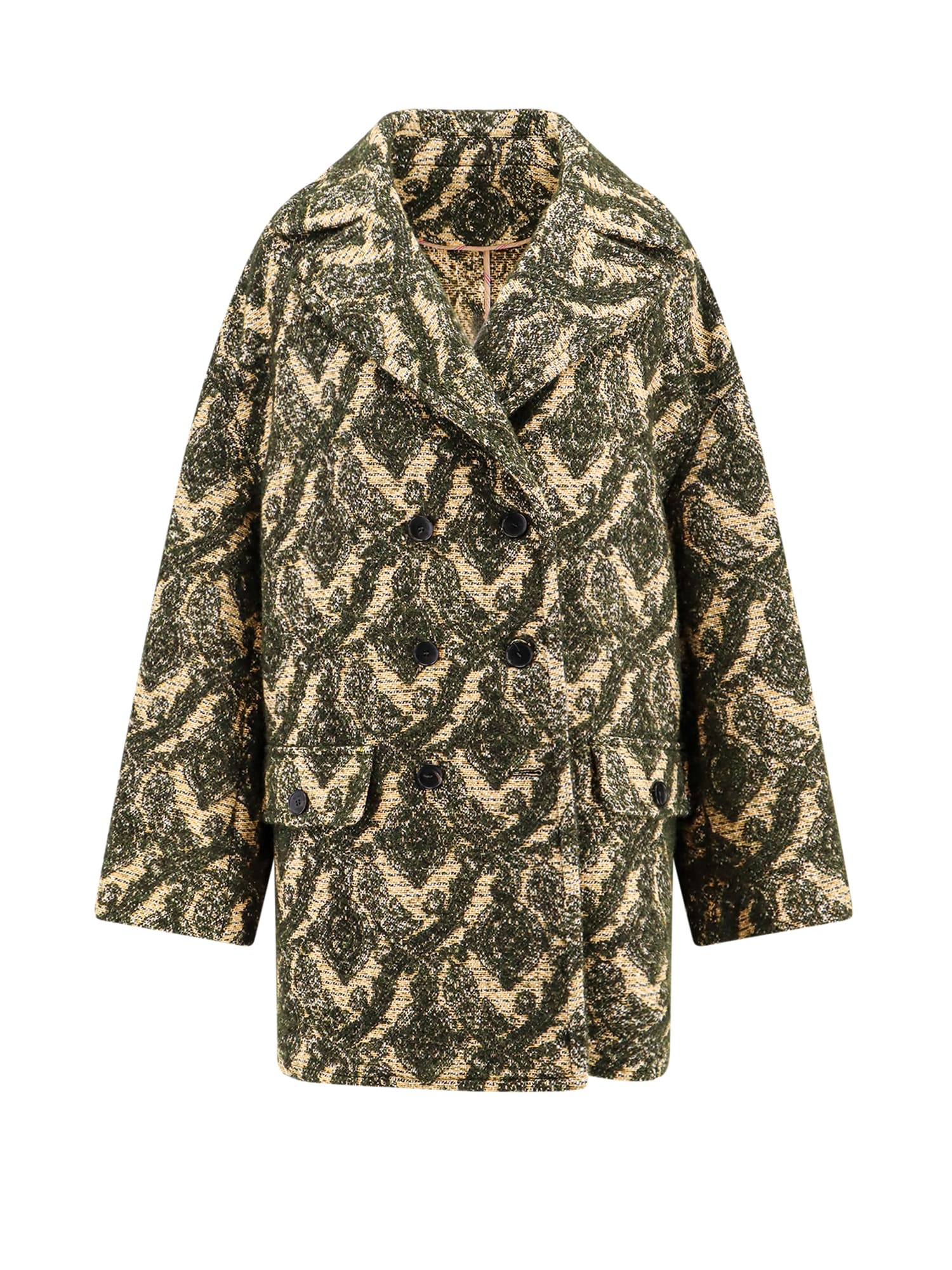 Shop Etro Coat In Yellow