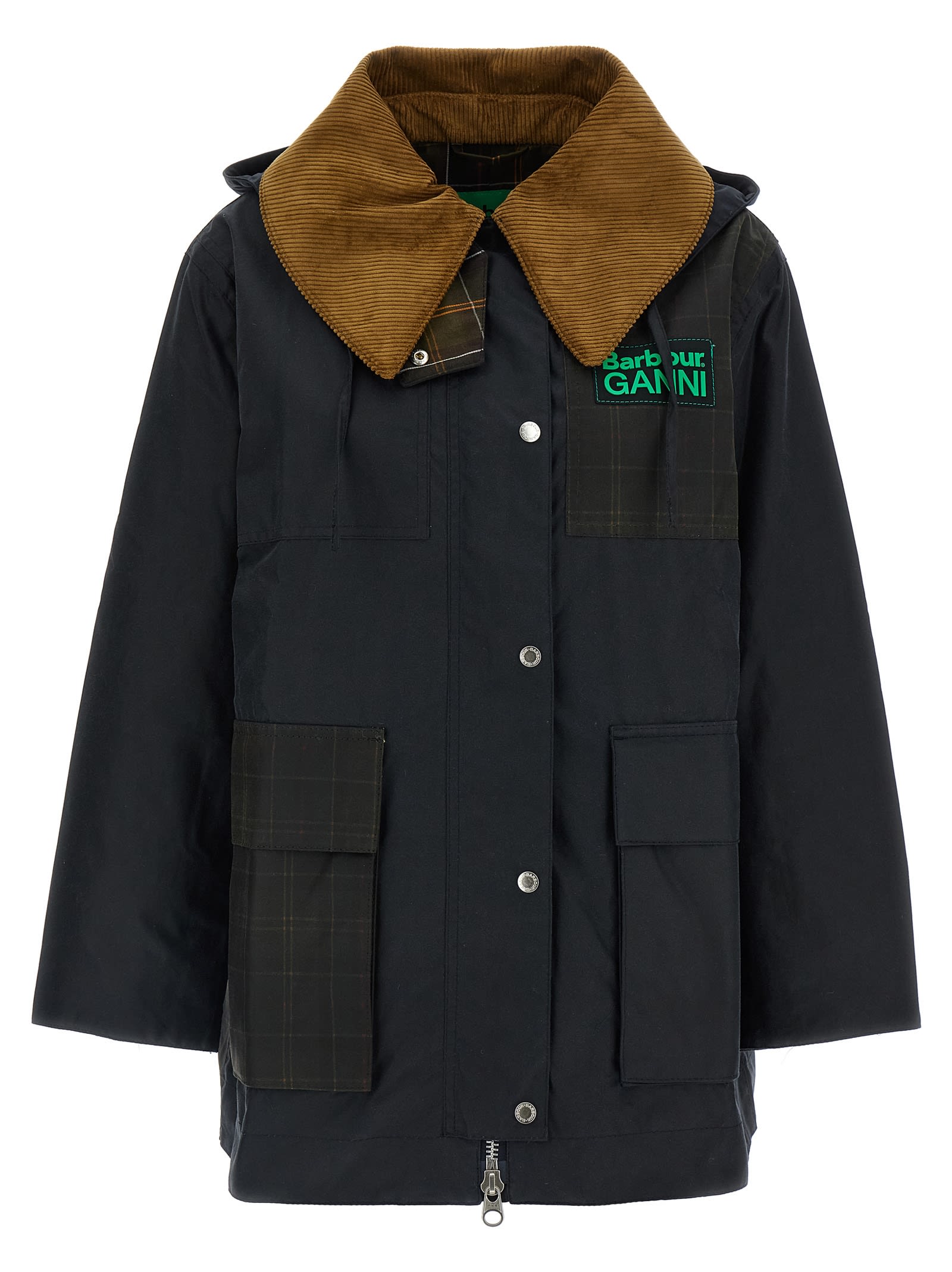 Barbour Parka  X Ganni In Blue