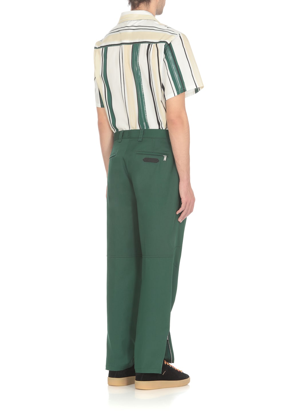 Shop Lanvin Cotton Pants In Green